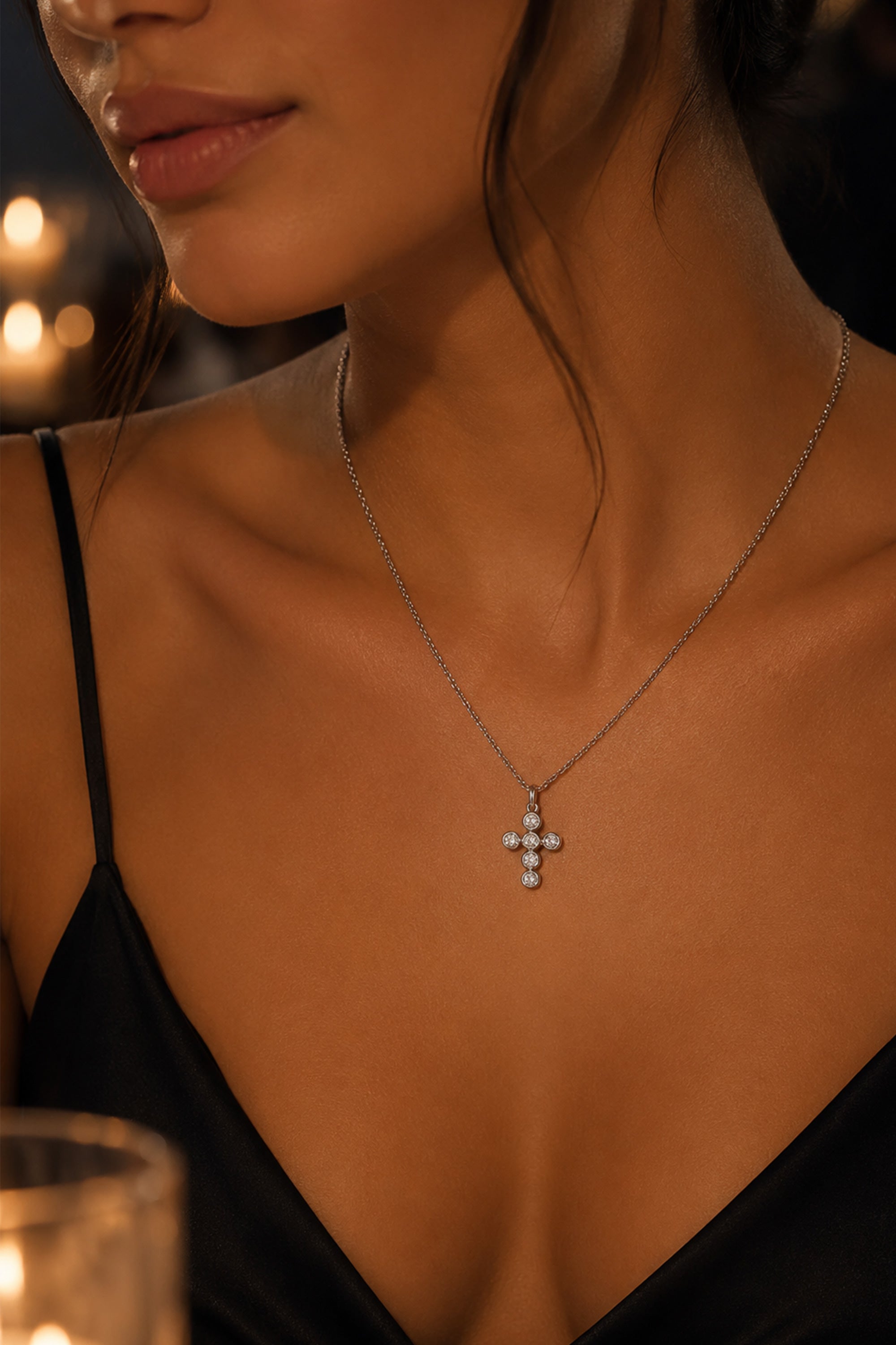 Flux Cross Necklace Silver