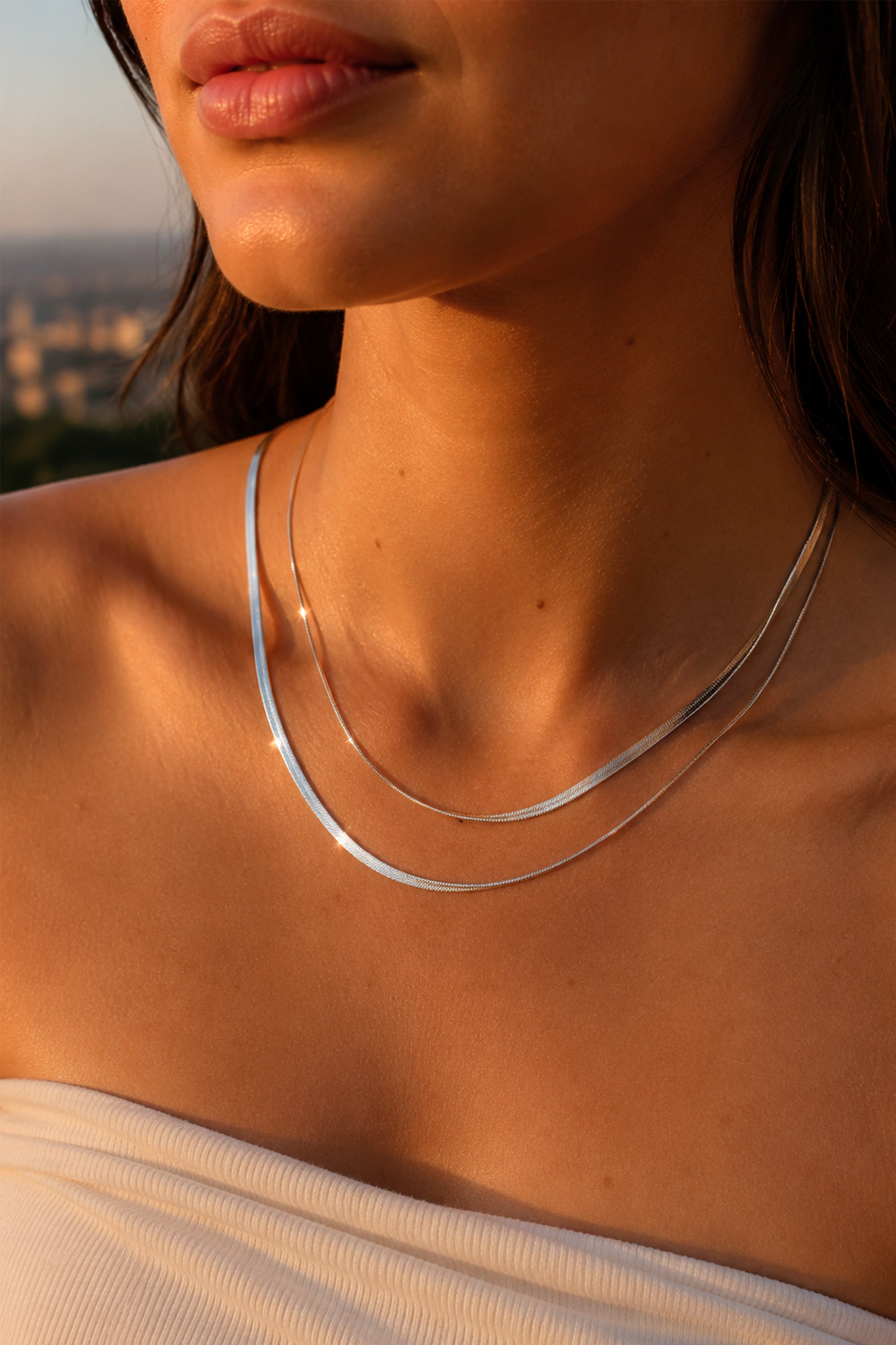 Dual Snake Chain Silver