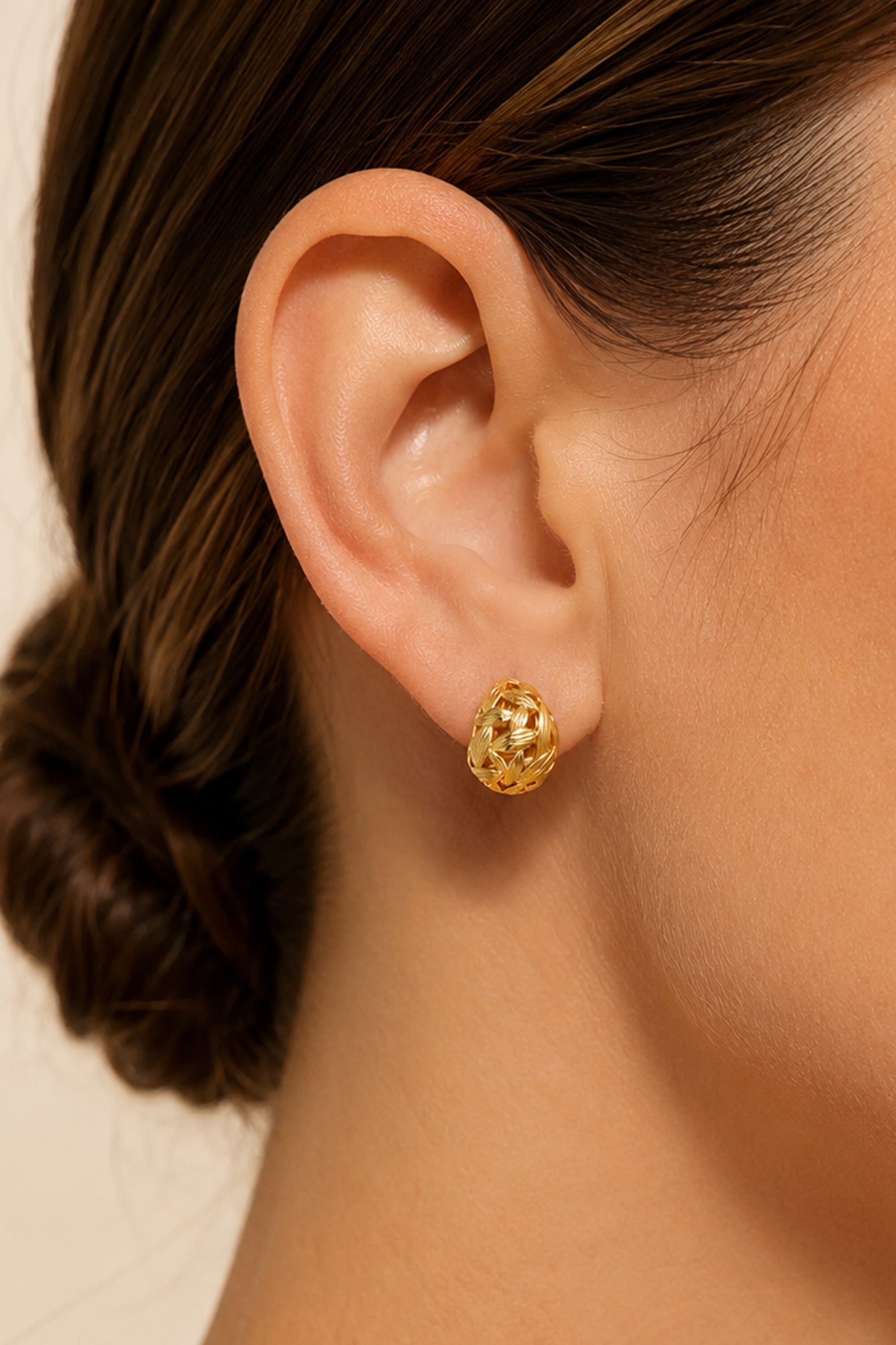 Woven Teardrop Studs Gold