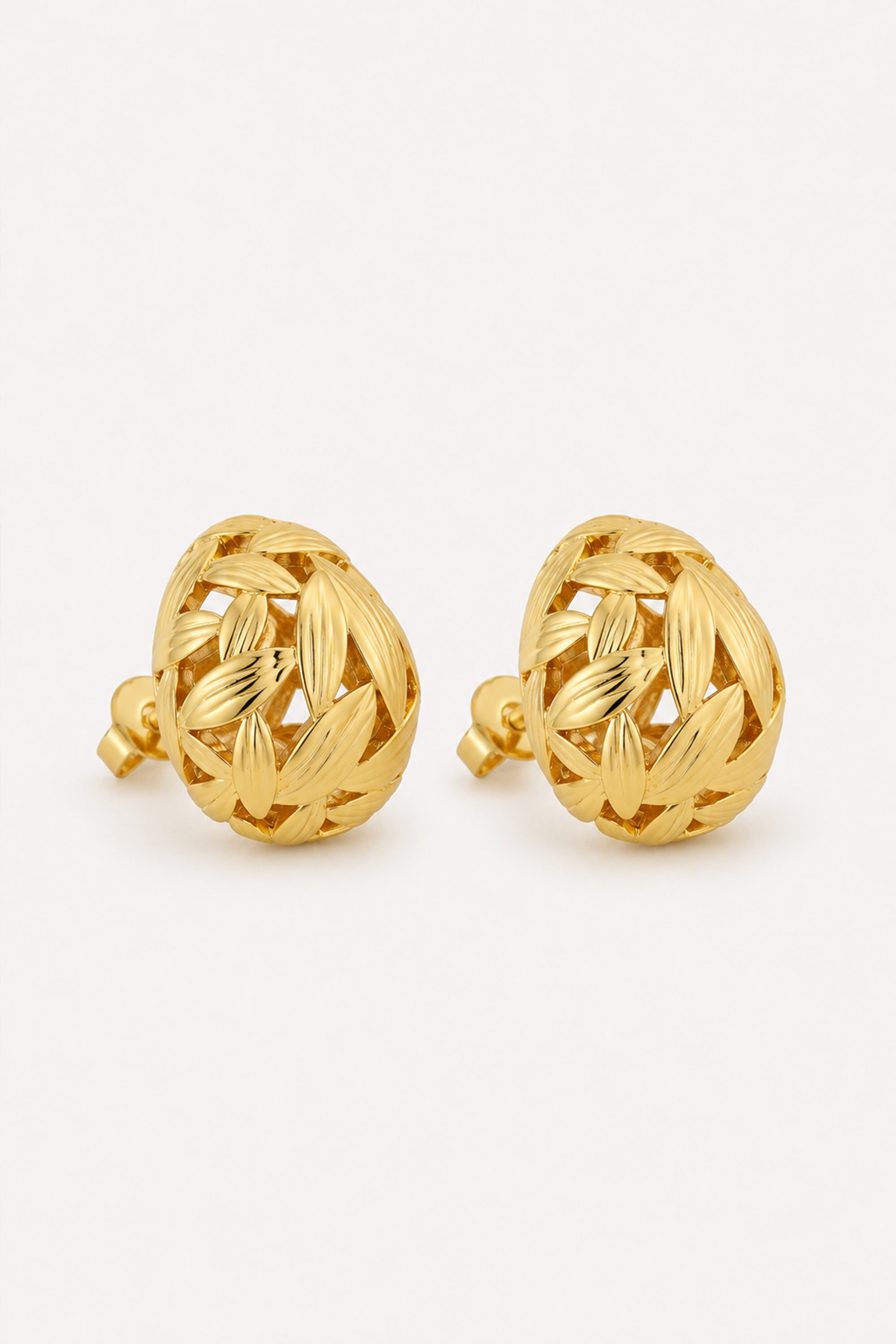 Woven Teardrop Studs Gold