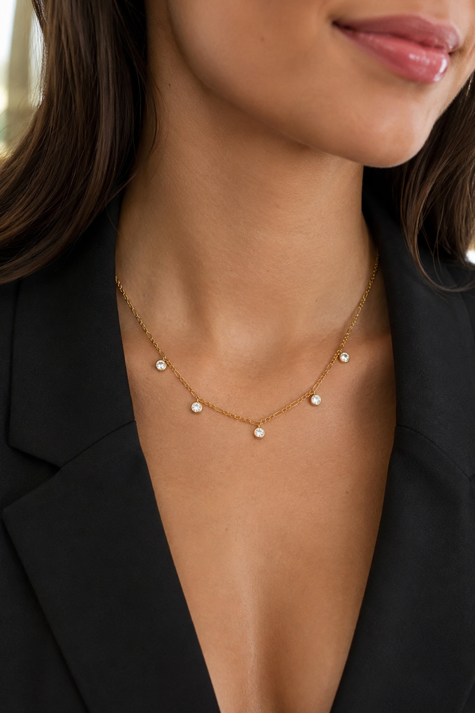 Aura CZ Necklace Gold