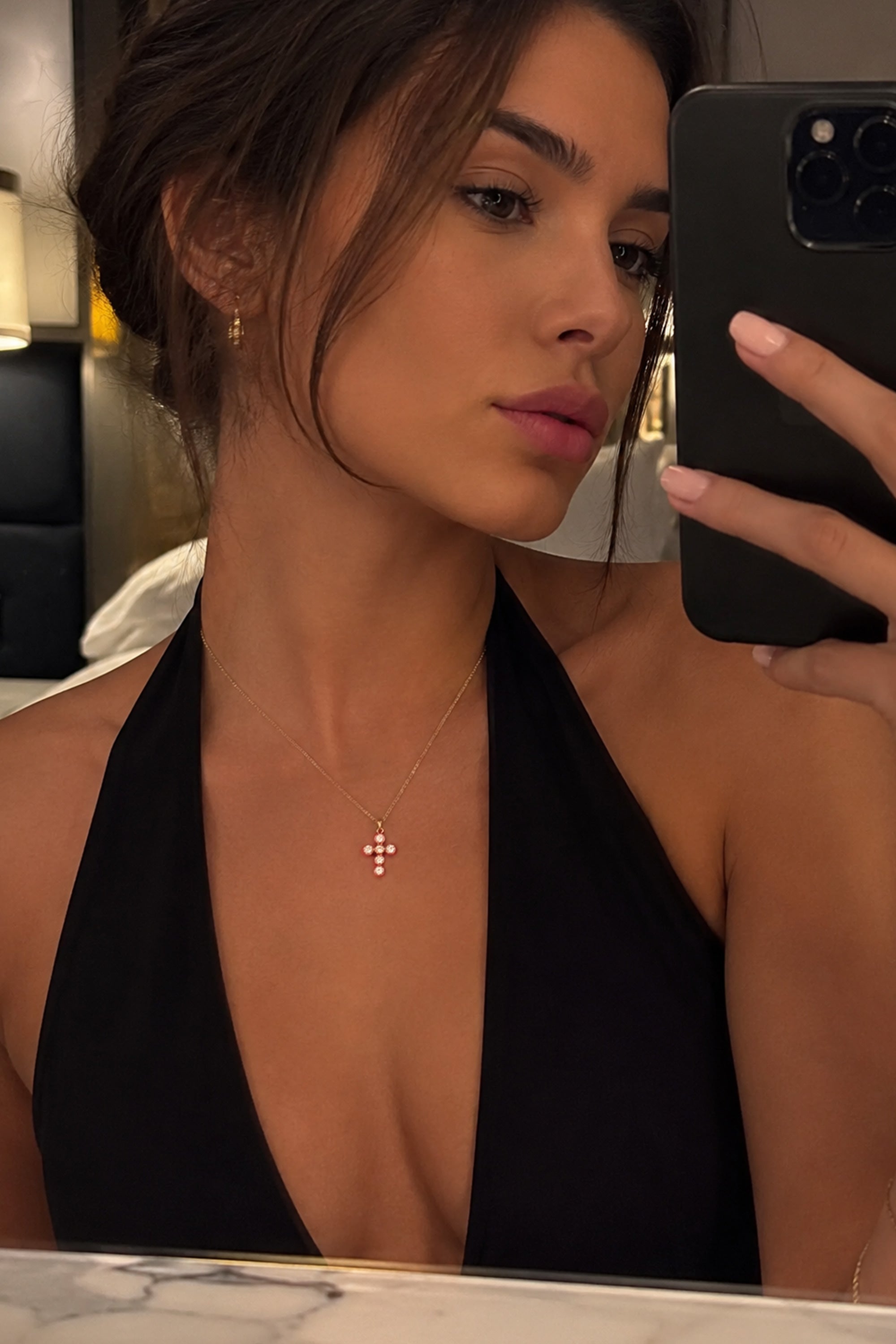 Flux Cross Necklace Gold