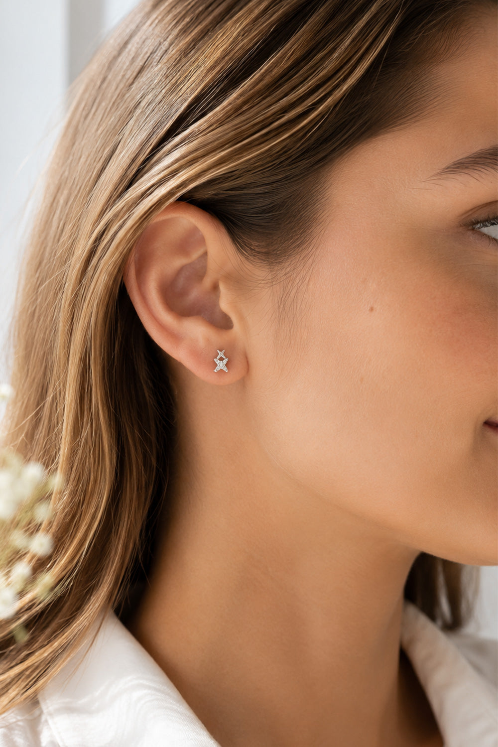 Binary Star Studs Silver