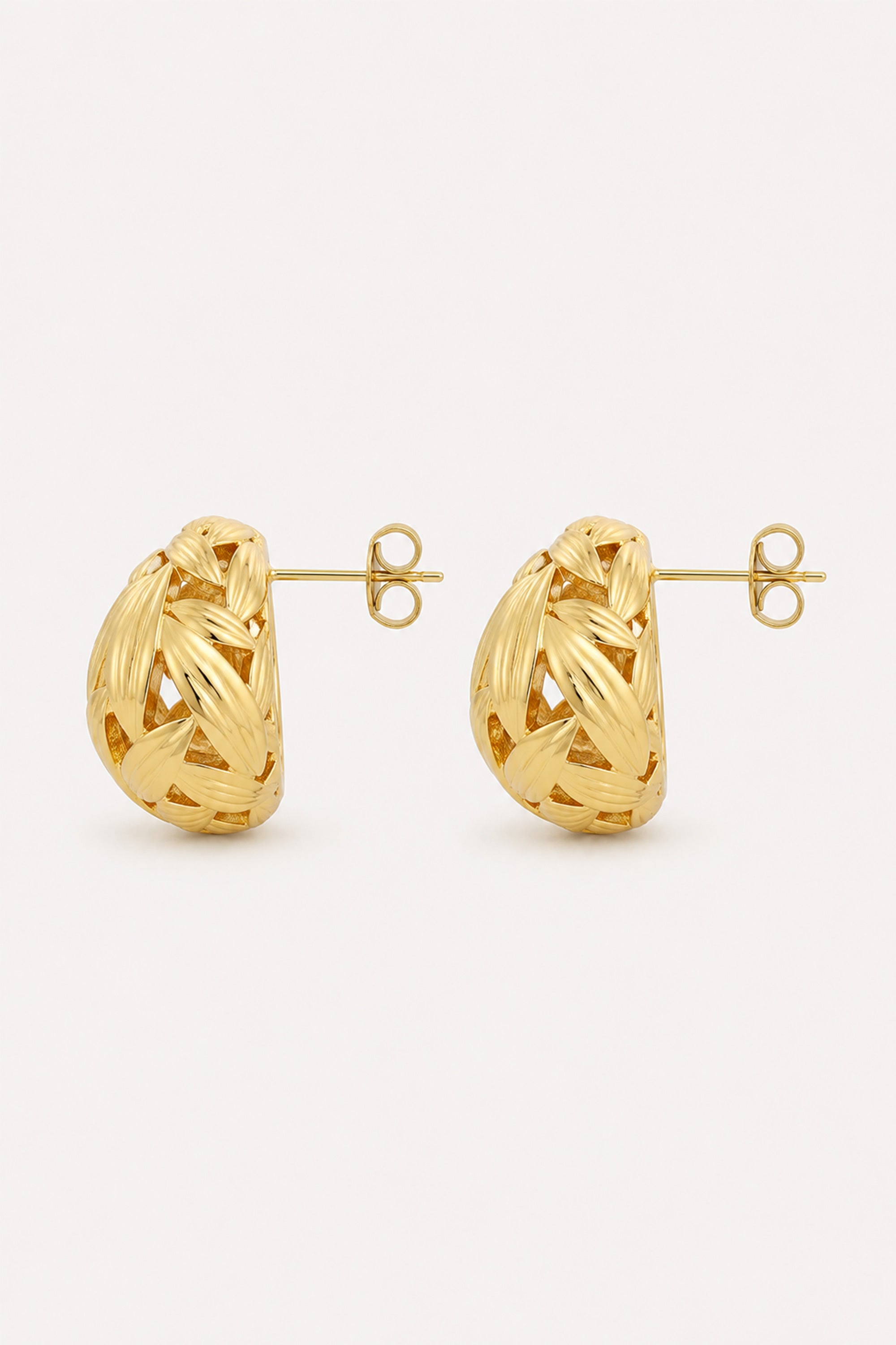 Woven Teardrop Studs Gold