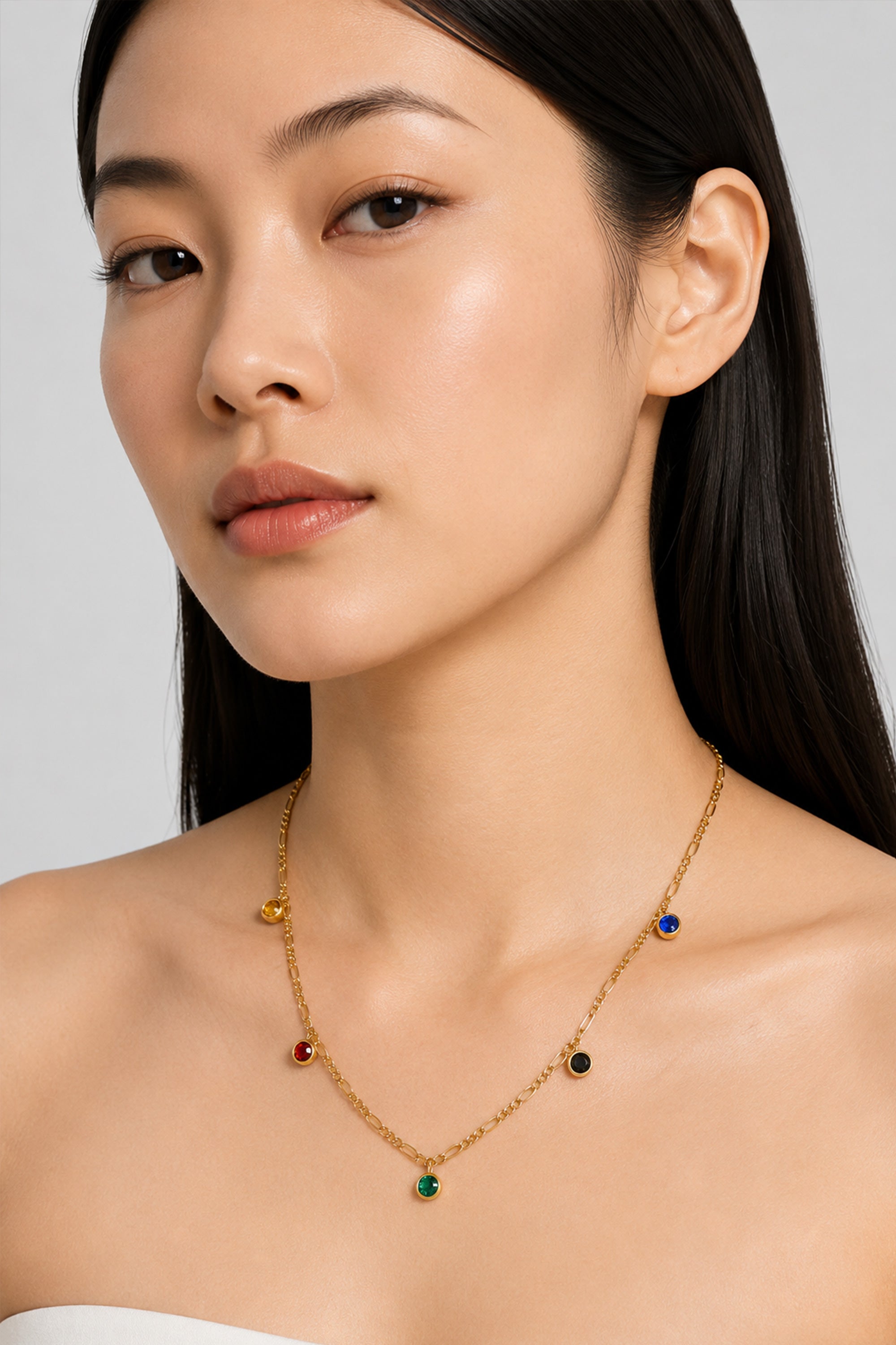 Gem Drop Necklace Gold