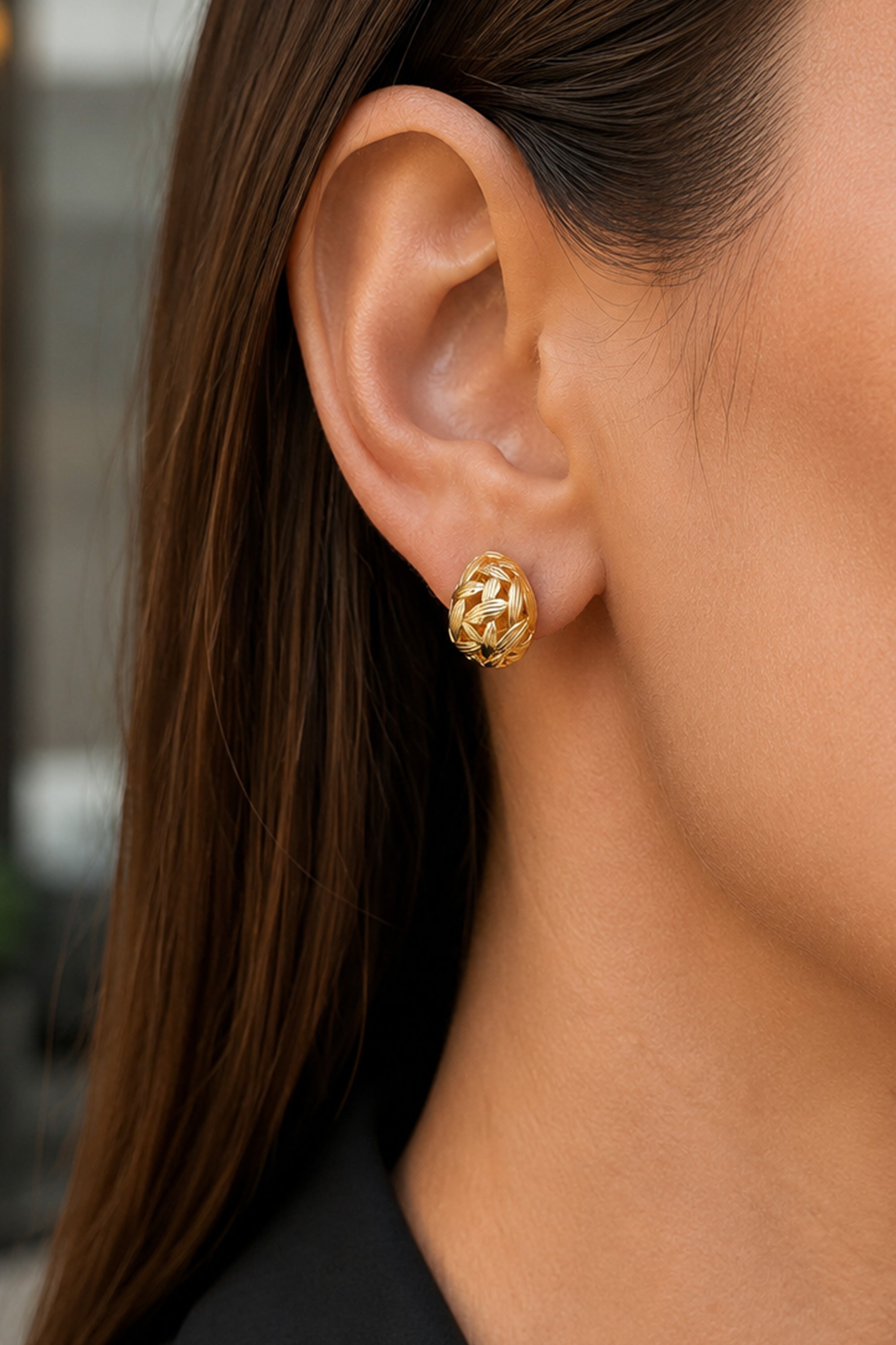 Woven Teardrop Studs Gold