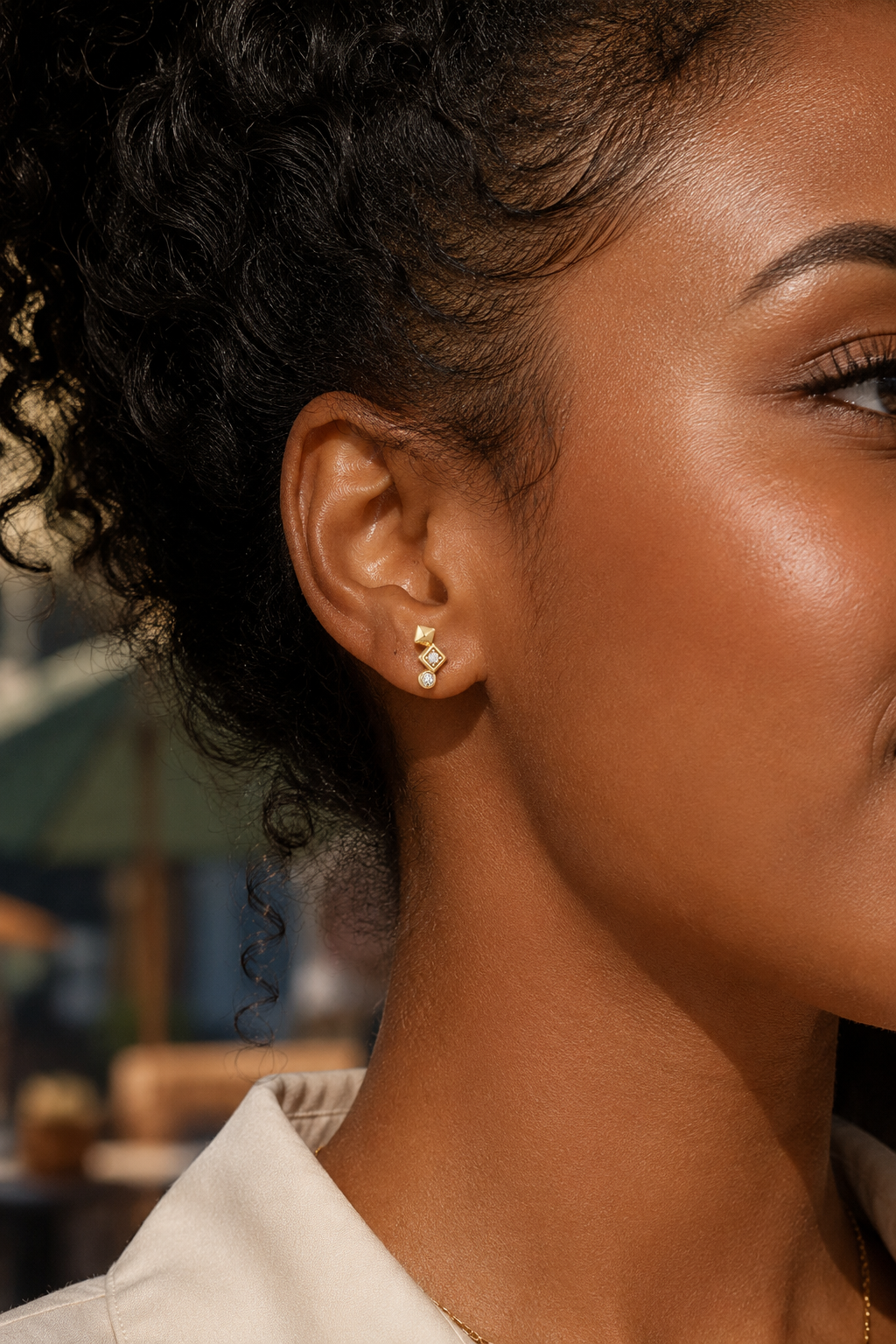 Axis Stud Earrings Gold