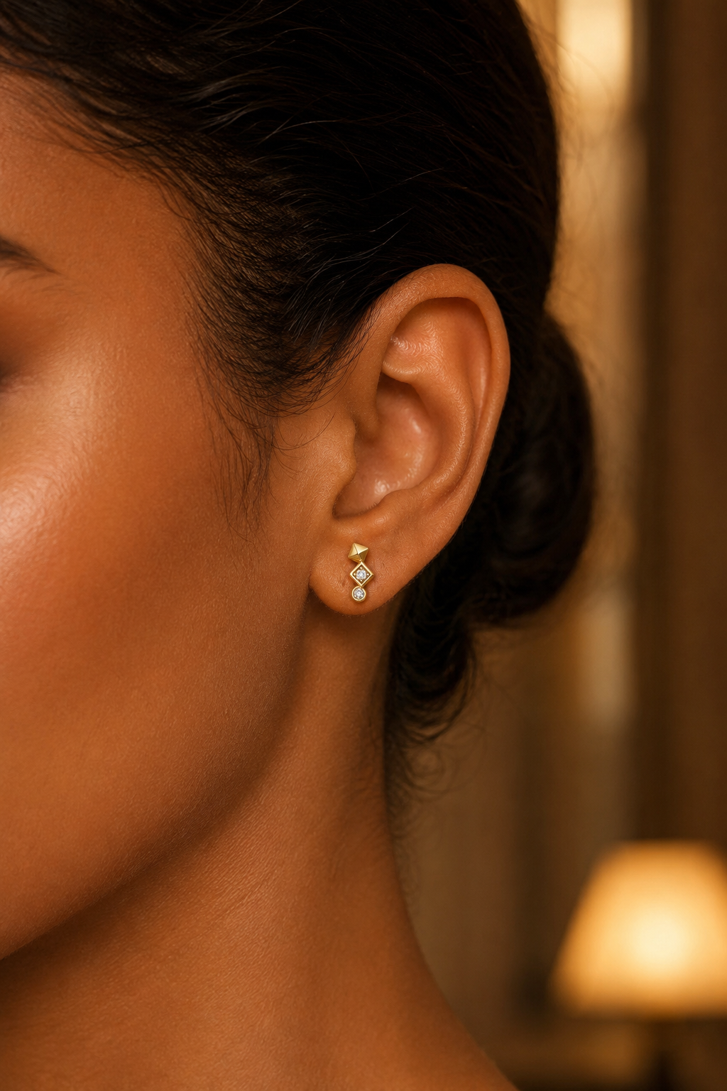 Axis Stud Earrings Gold