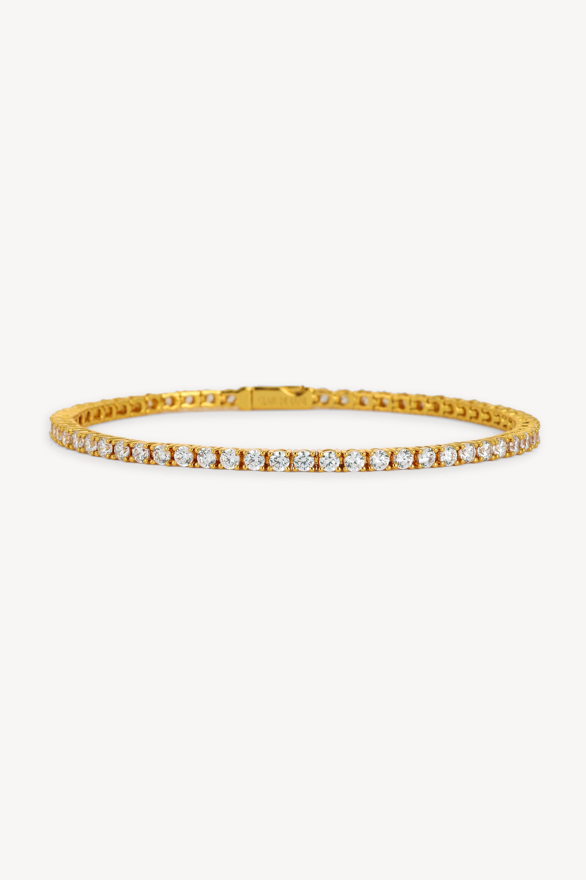 White Luster Tennis Bracelet Gold