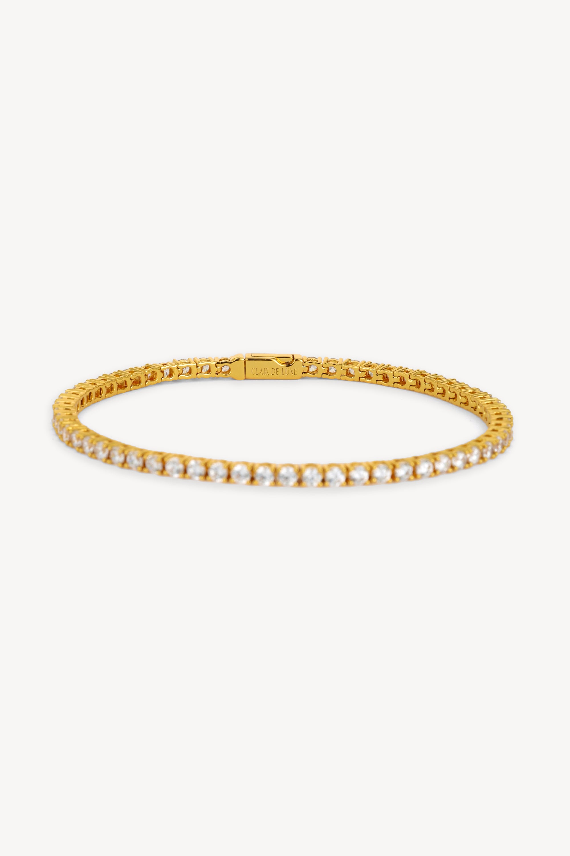 White Luster Tennis Bracelet Gold