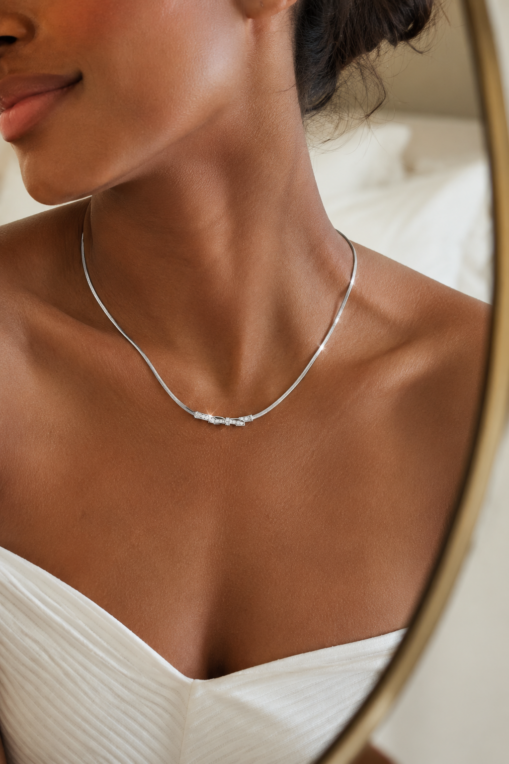 Bow Snake Chain Silver