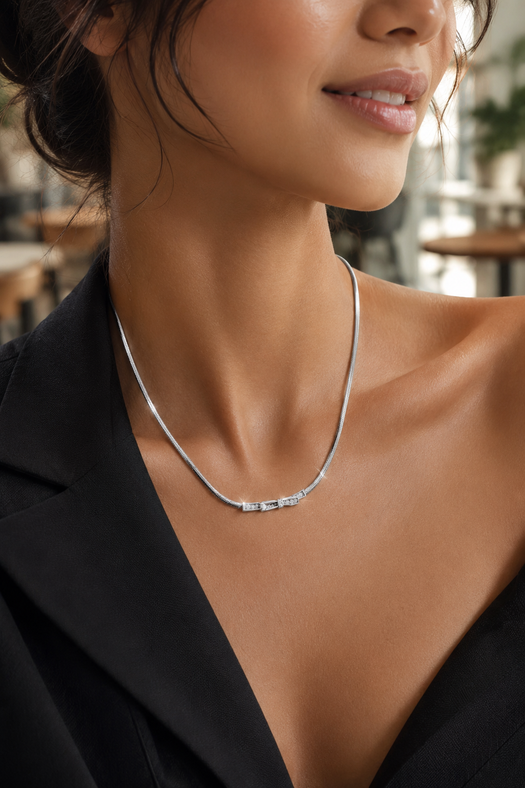 Bow Snake Chain Silver
