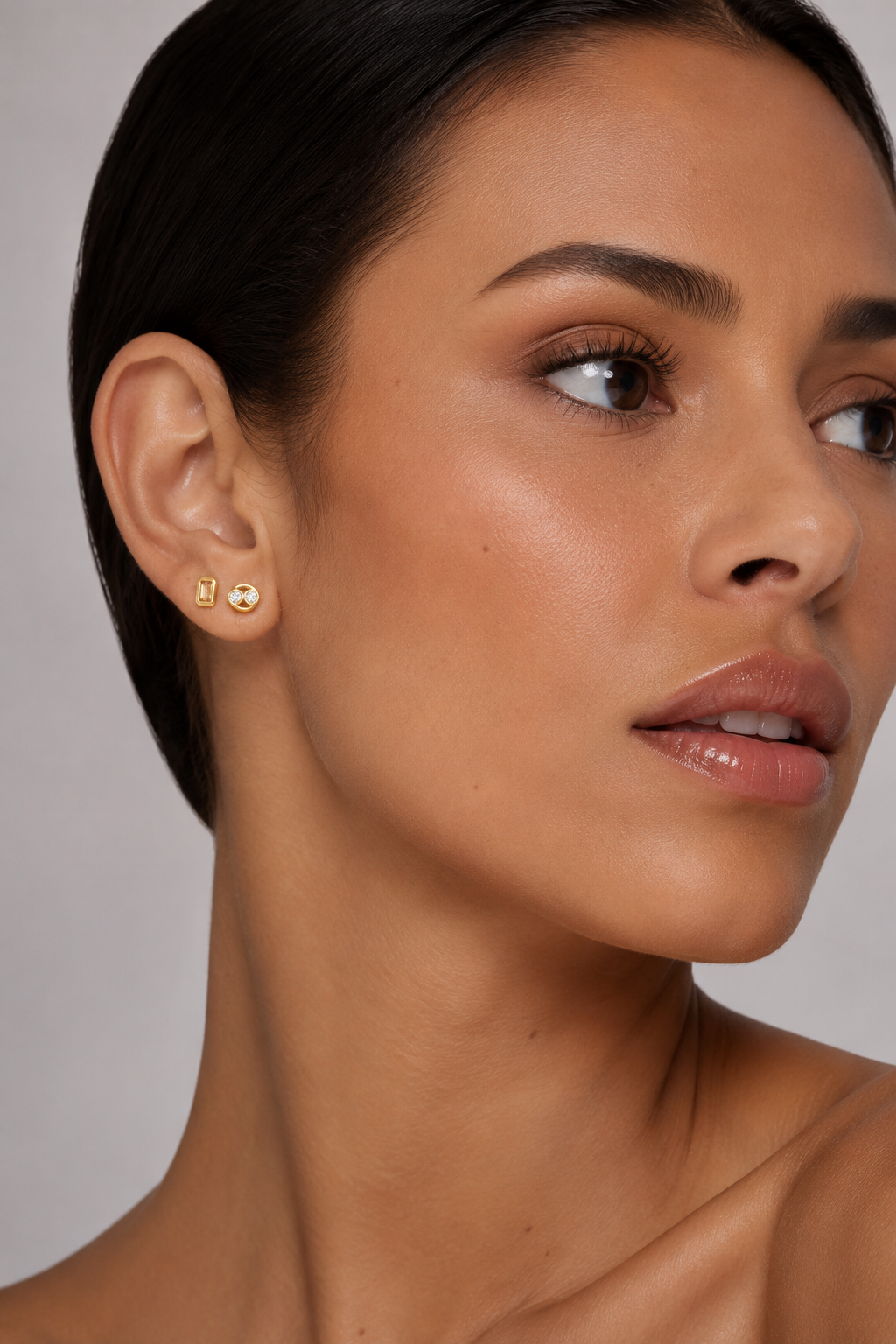 Cancer Studs Gold