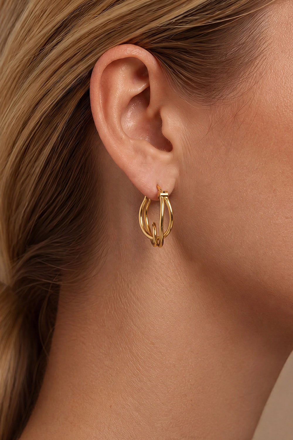 Entwined Hoops Gold – gold plated hoop earrings jewellery