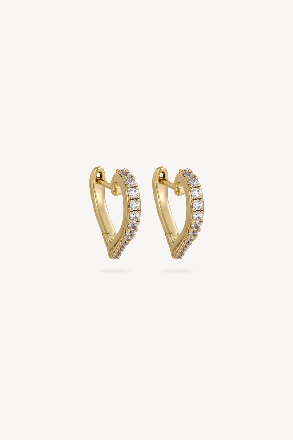 Lumiere Heart Huggie Earrings Gold