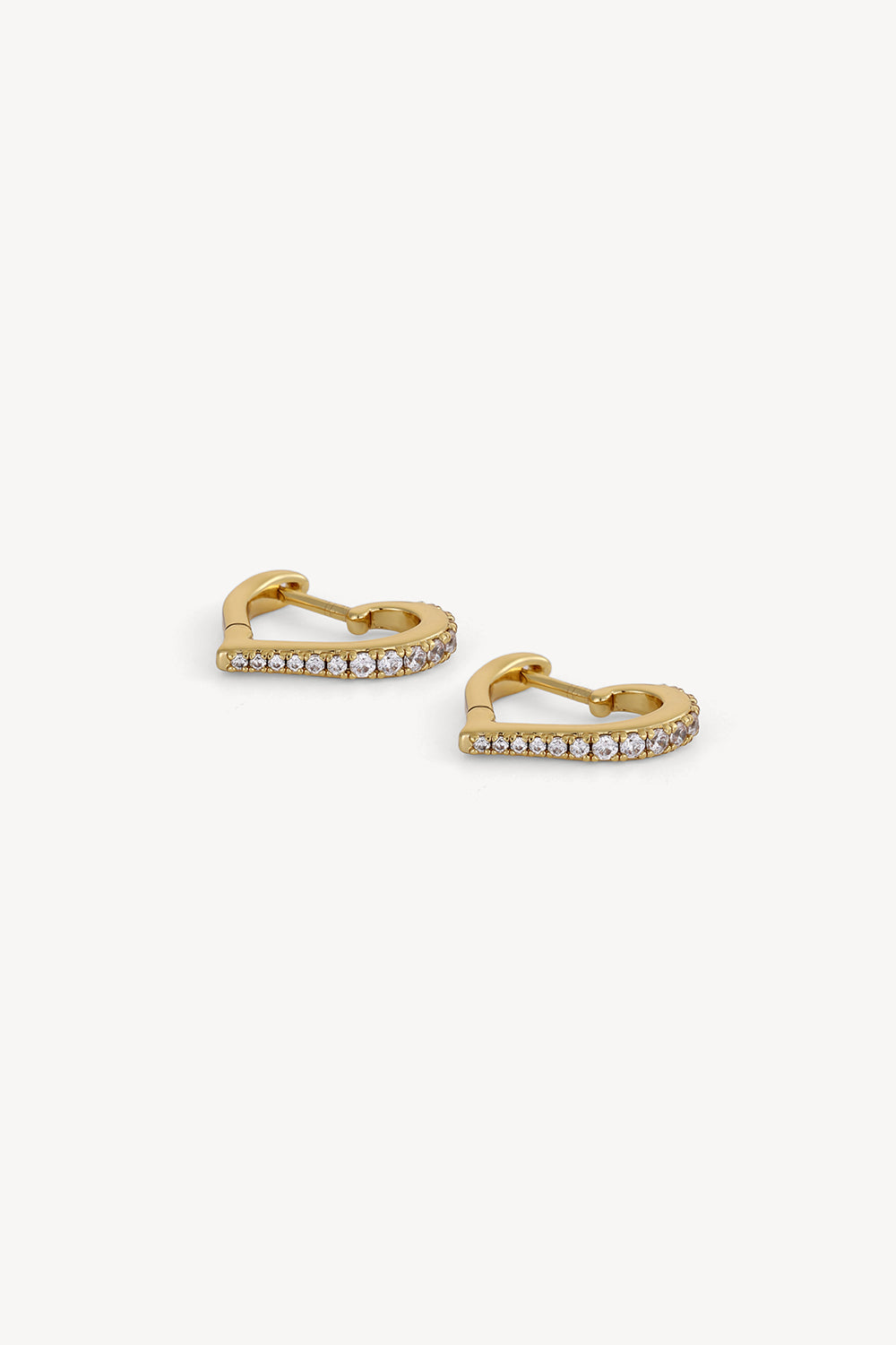 Lumiere Heart Huggie Earrings Gold