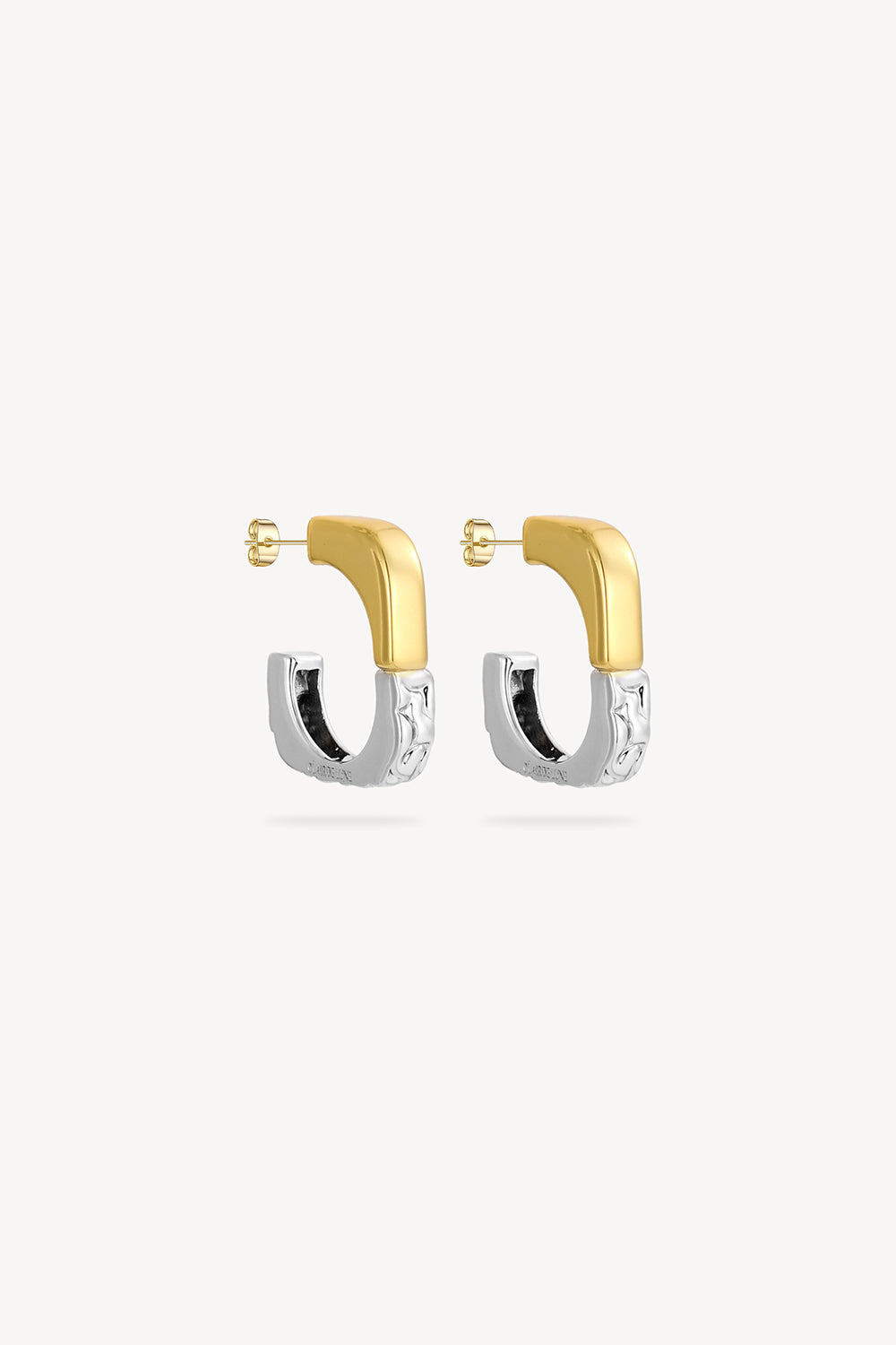 Contrast Hoop Earrings Silver