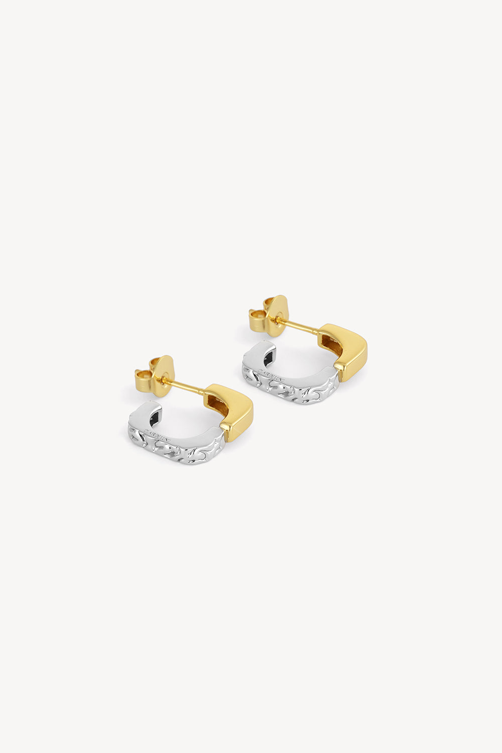 Contrast Hoop Earrings Silver