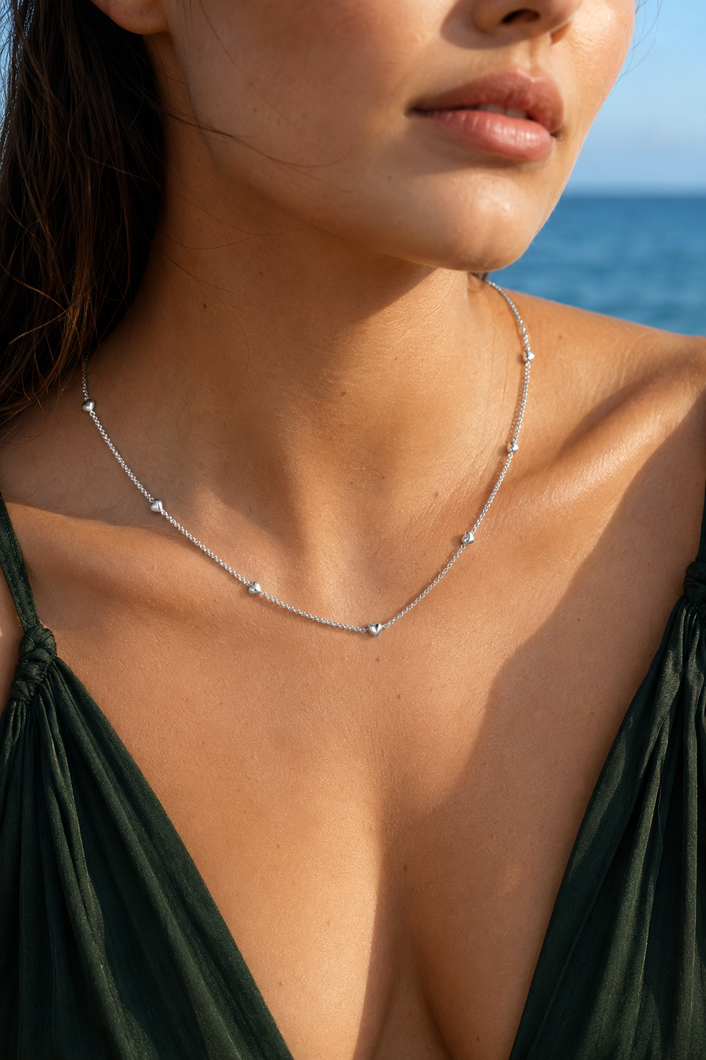 Heart Station Chain Silver