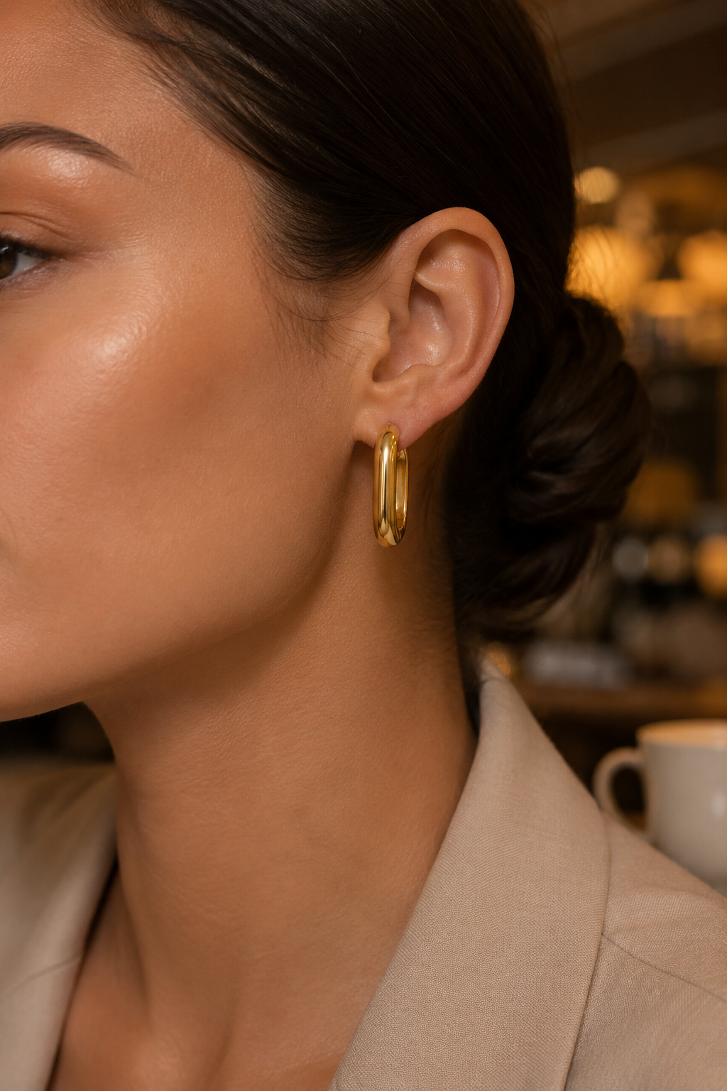 Linear Form Hoops Gold