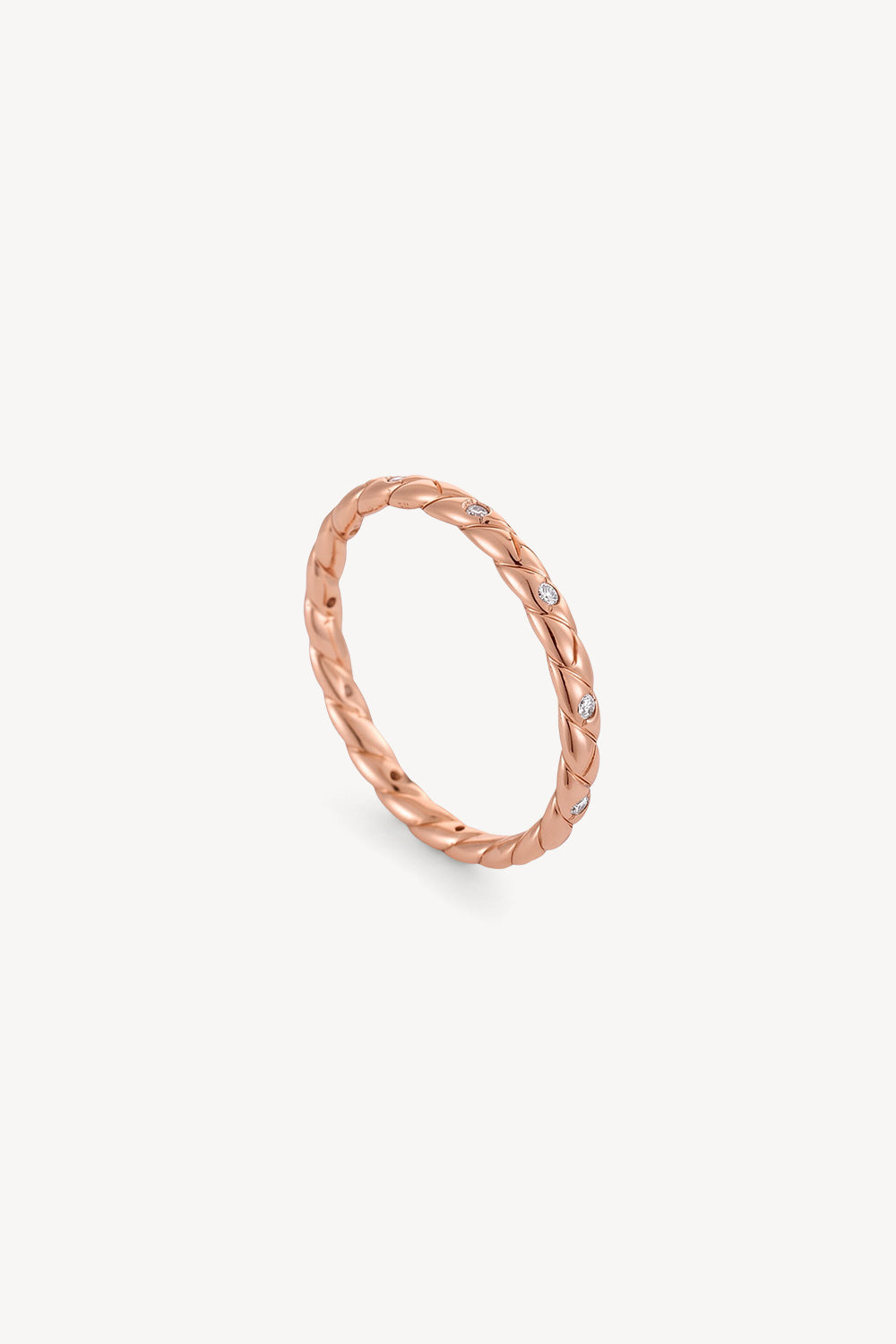 Twisted Crystal Ring Rose Gold