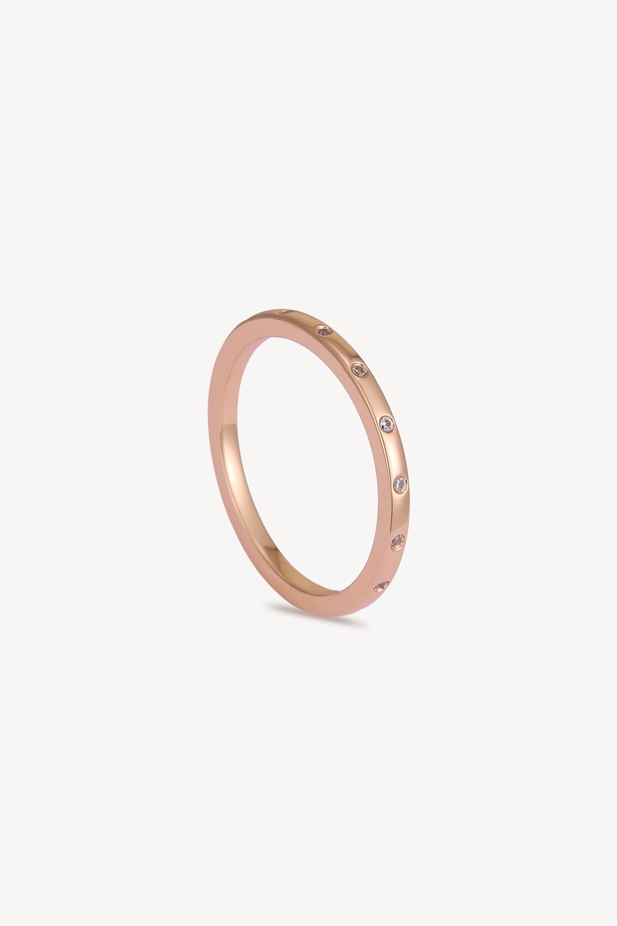Dot Zircon Ring Rose Gold by Clair de Lune