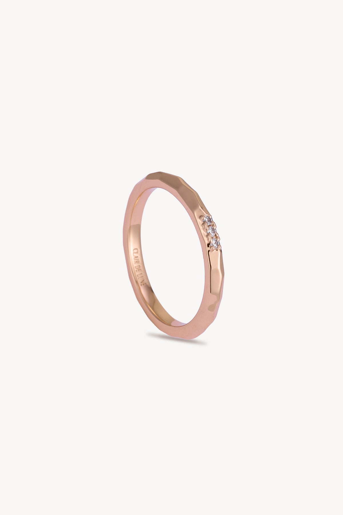 Aura Band Stackable Ring Rose Gold by Clair de Lune