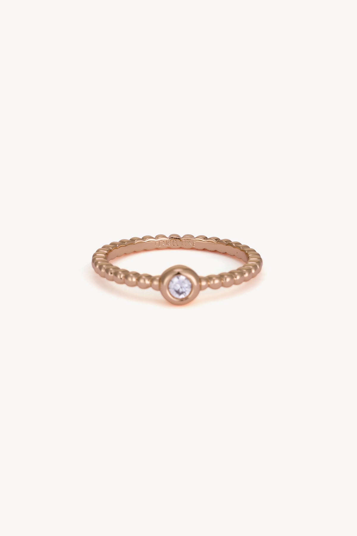 Dot Solitaire Ring Rose Gold by Clair de Lune