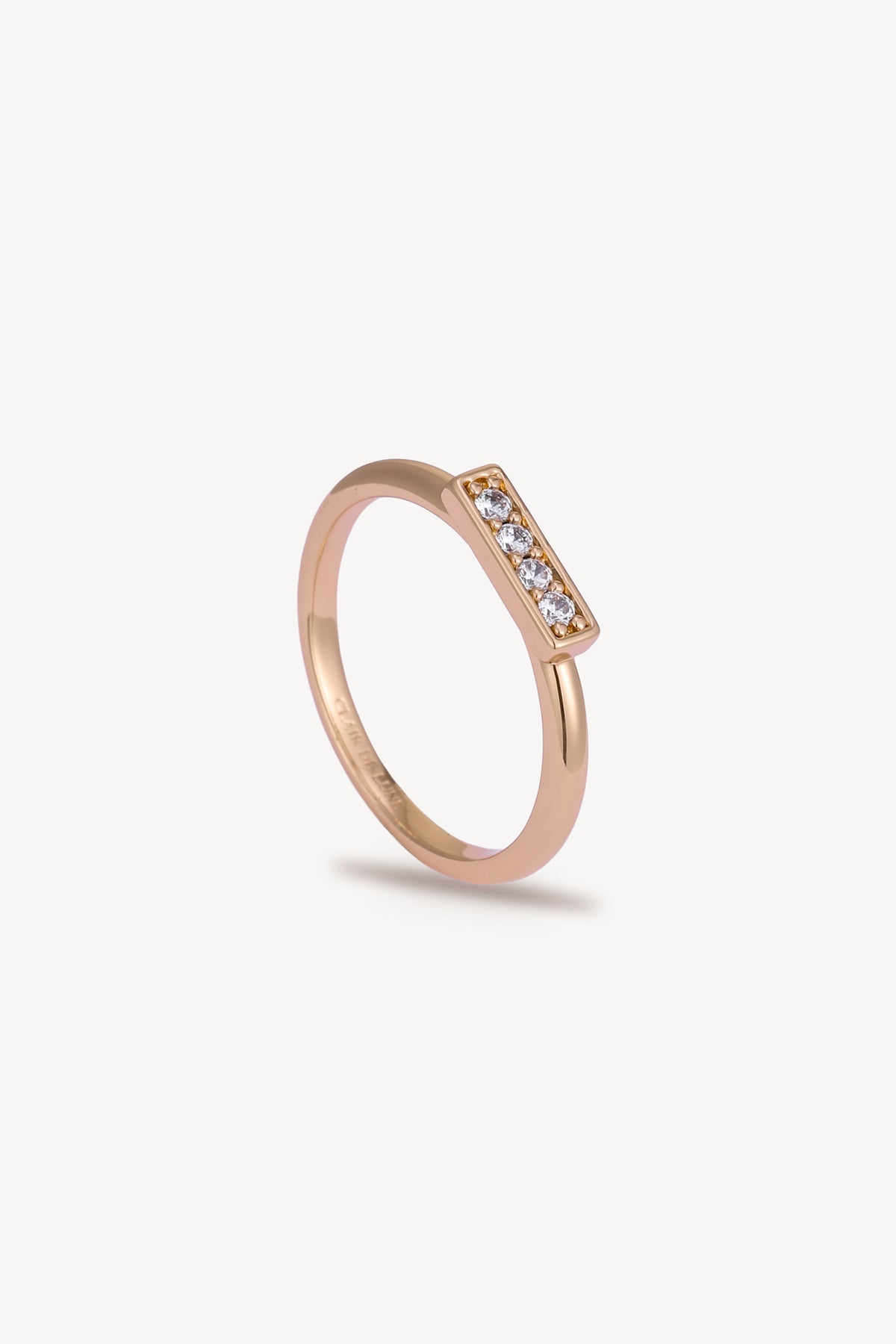 Linear Stone Ring Rose Gold by Clair de Lune