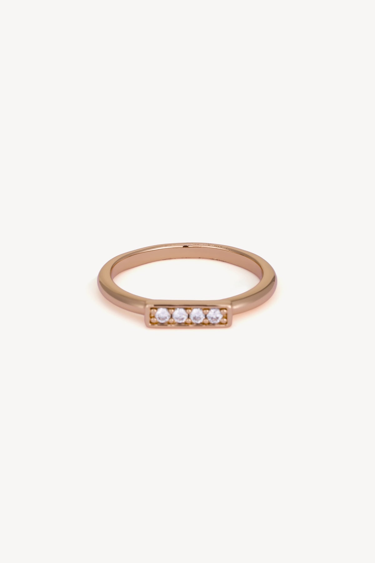 Linear Stone Ring Rose Gold by Clair de Lune
