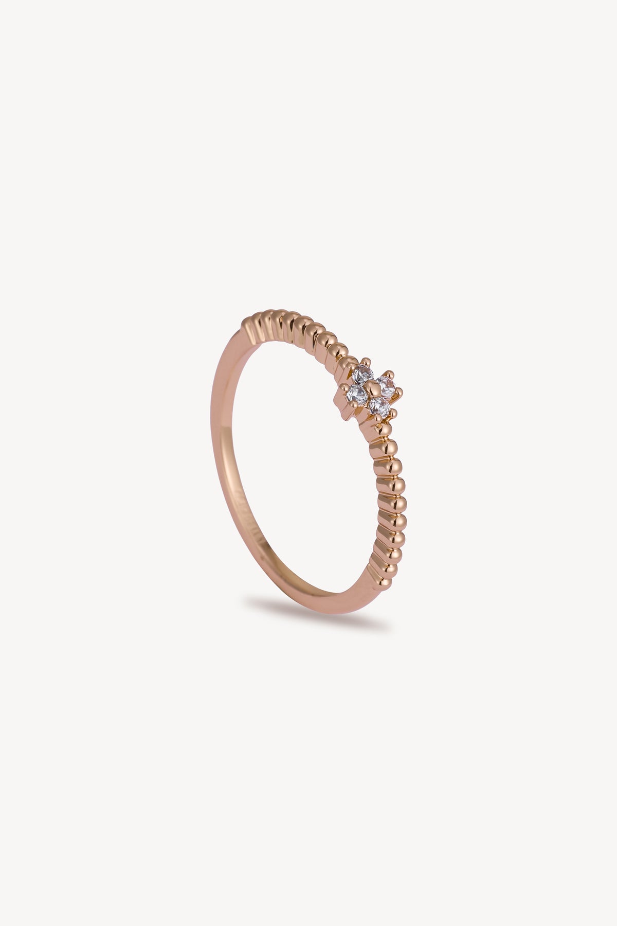 Clover Beaded Ring Rose Gold by Clair de Lune