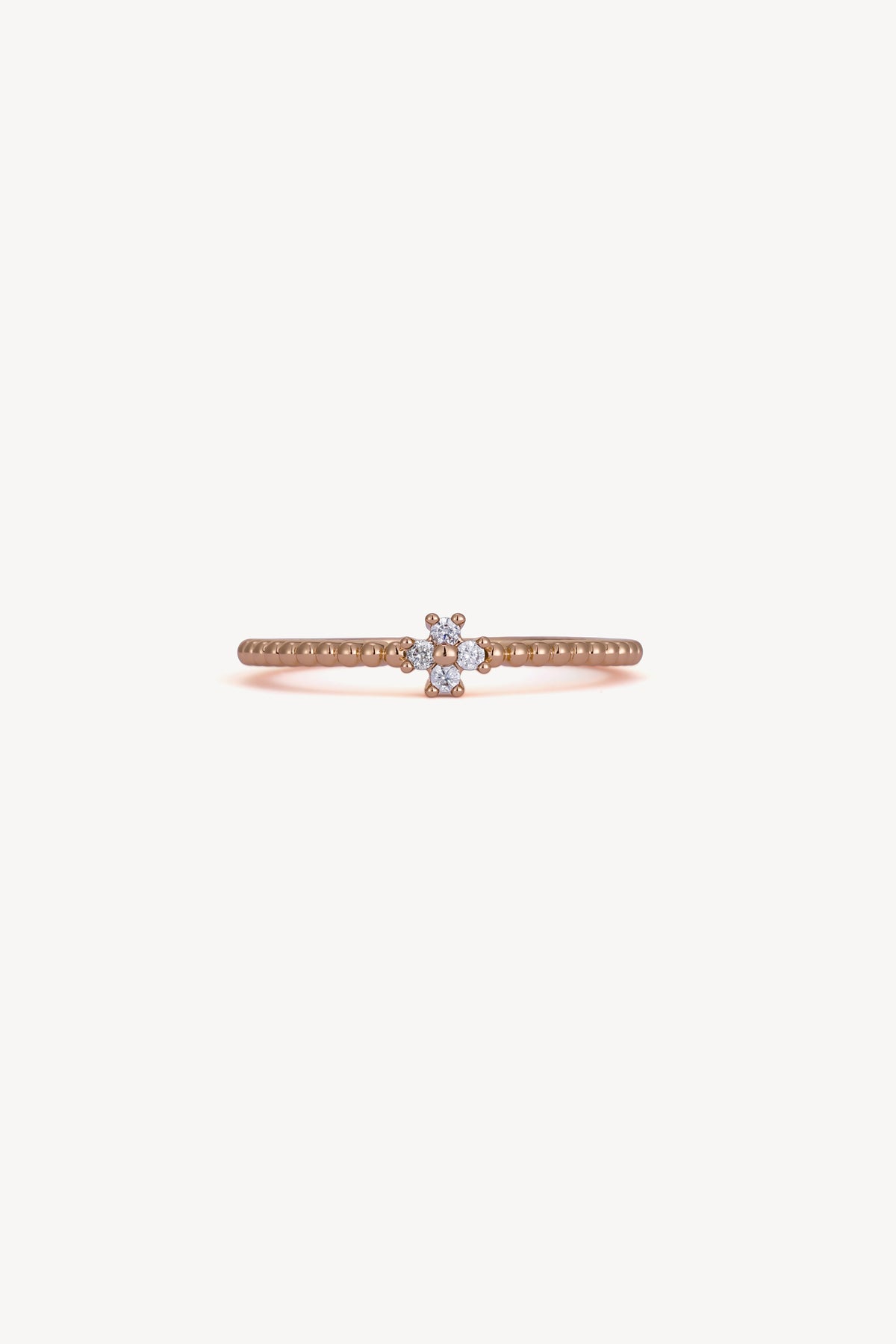 Clover Beaded Ring Rose Gold by Clair de Lune