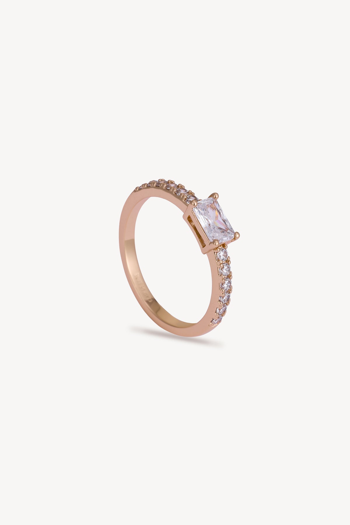 Baguette Stackable Ring Rose Gold by Clair de Lune