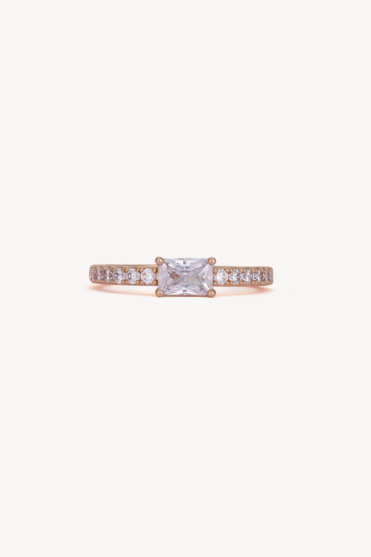 Baguette Stackable Ring Rose Gold by Clair de Lune