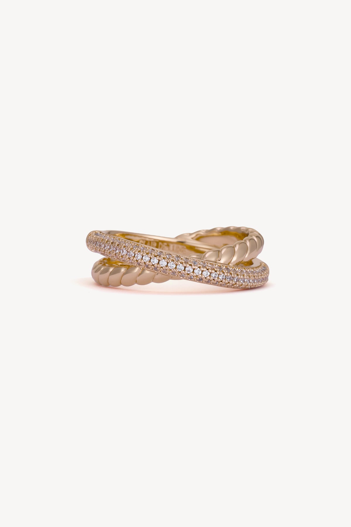 Twist Pave Stack Ring Rose Gold by Clair de Lune