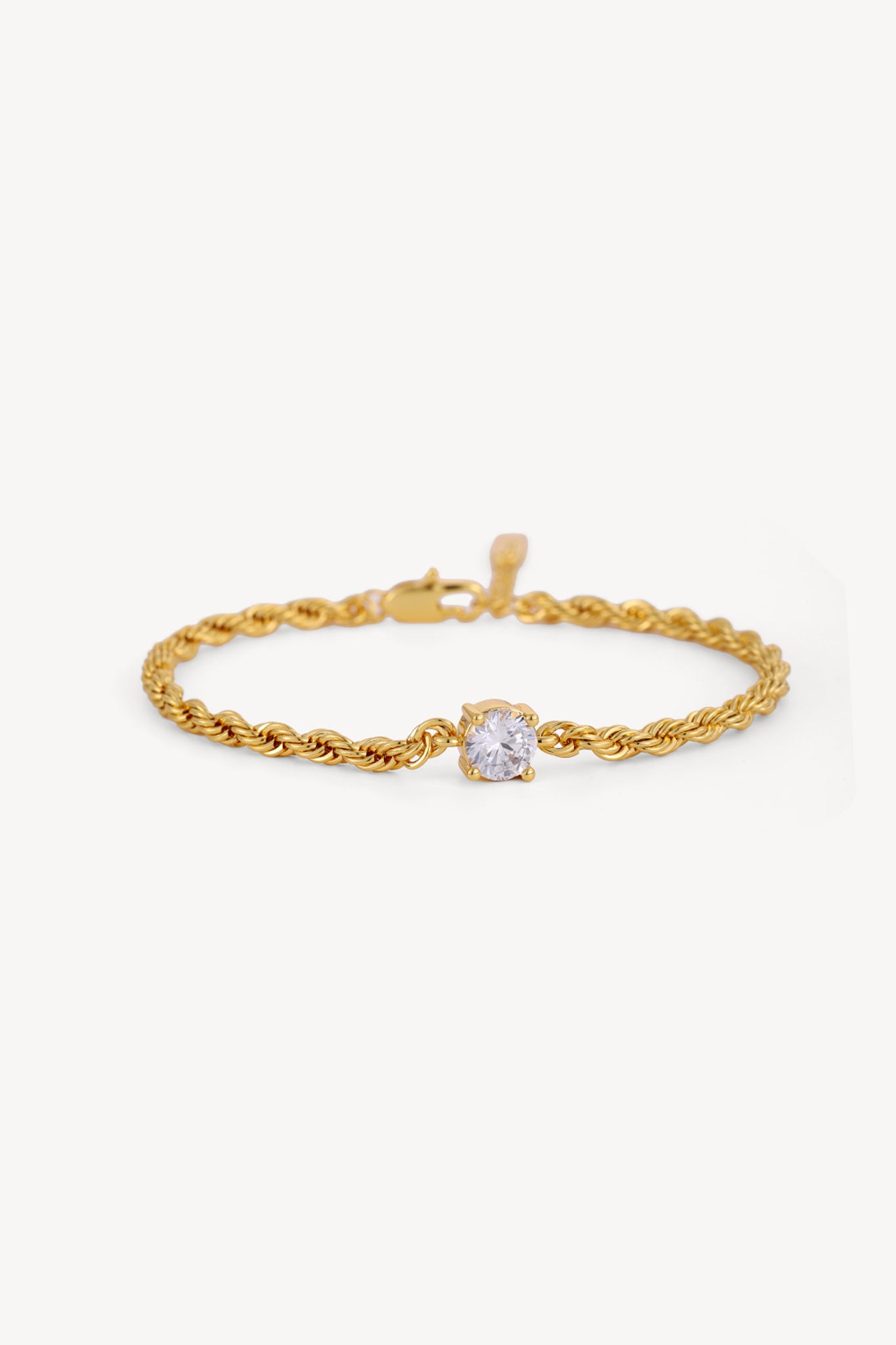 Twist Solitaire Bracelet Gold