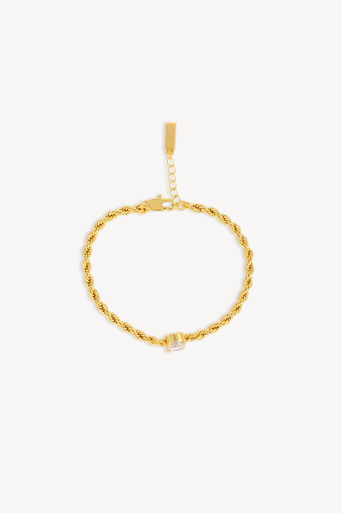 Twist Solitaire Bracelet Gold