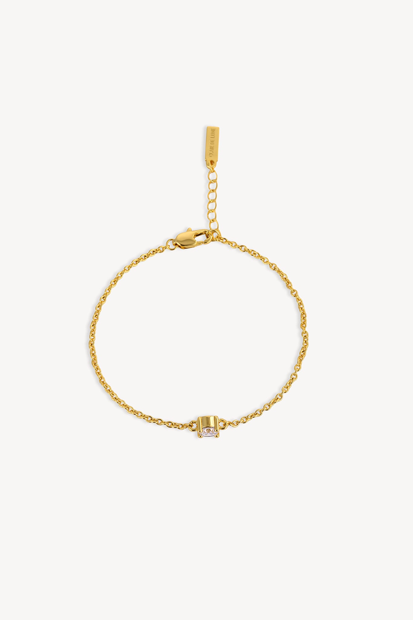 Solitaire Chain Bracelet Gold
