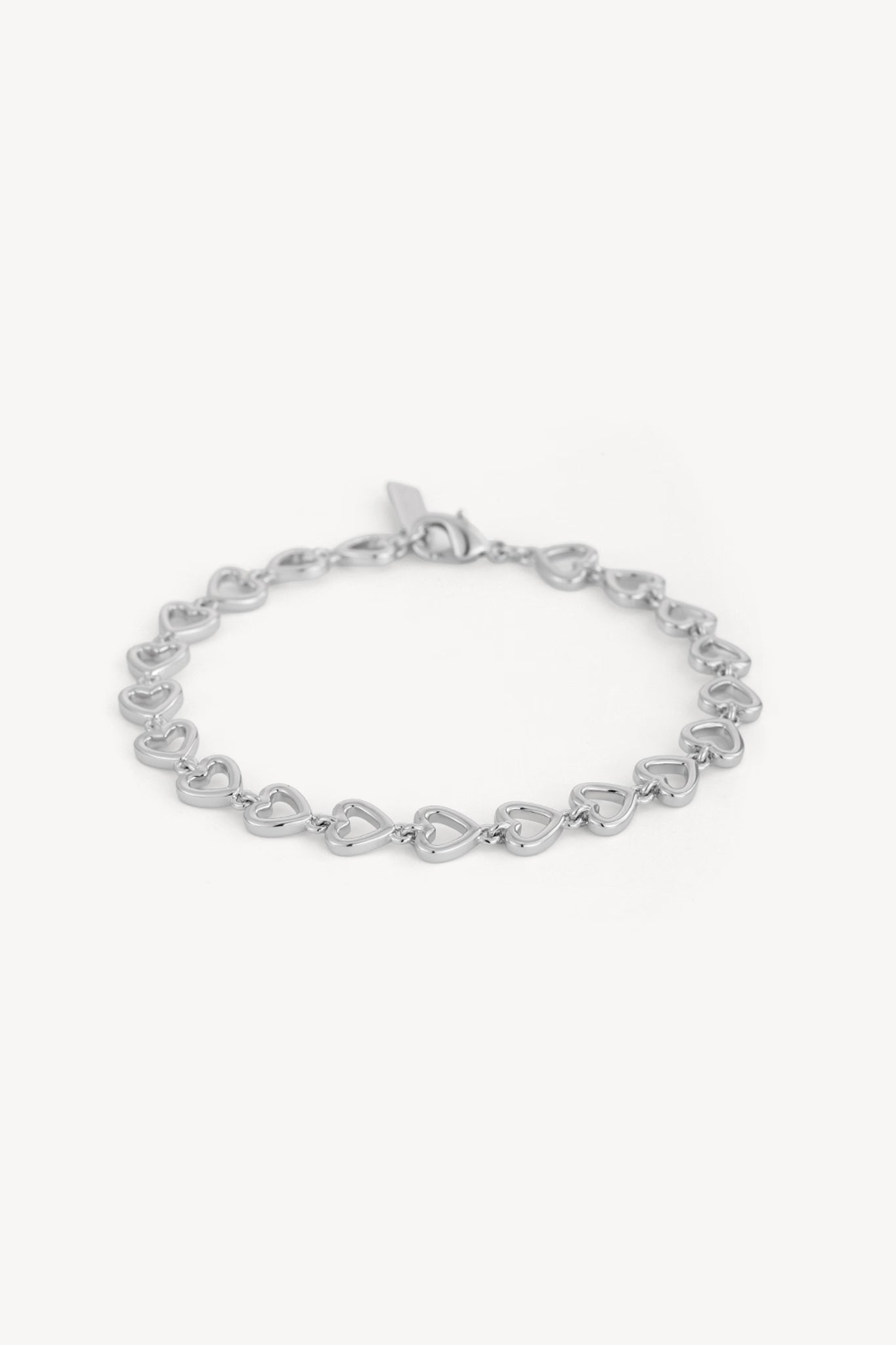 Hollow Heart Link Silver