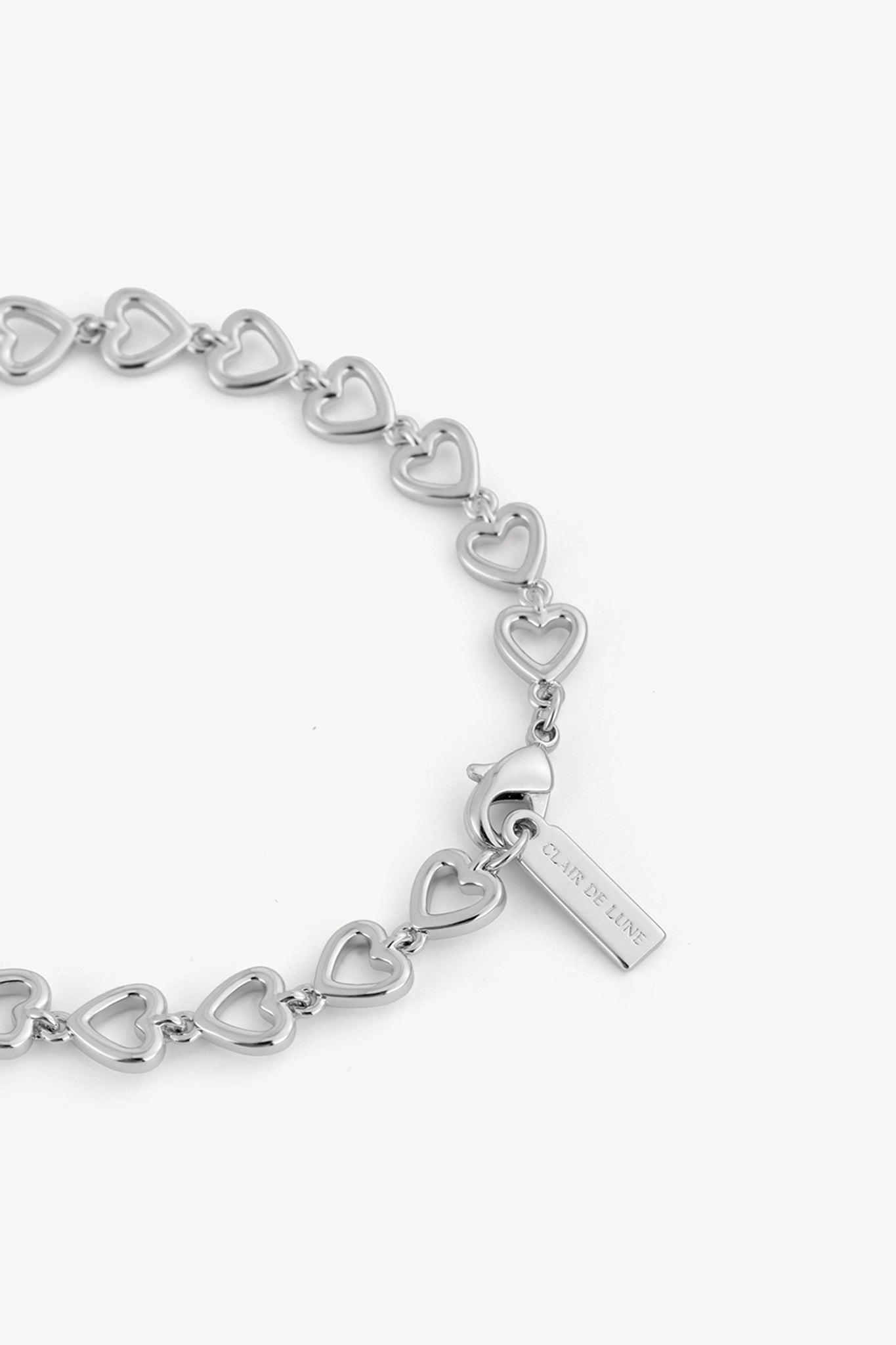Hollow Heart Link Silver