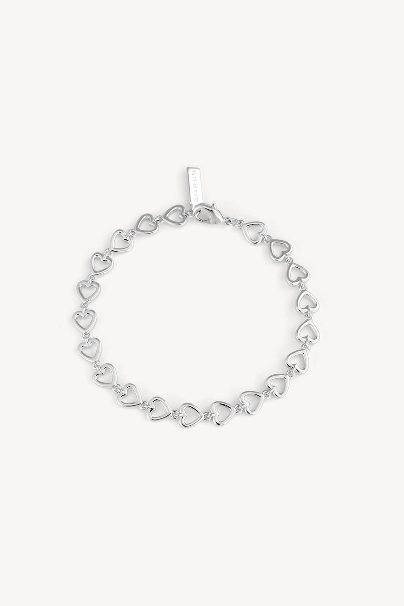 Hollow Heart Link Silver