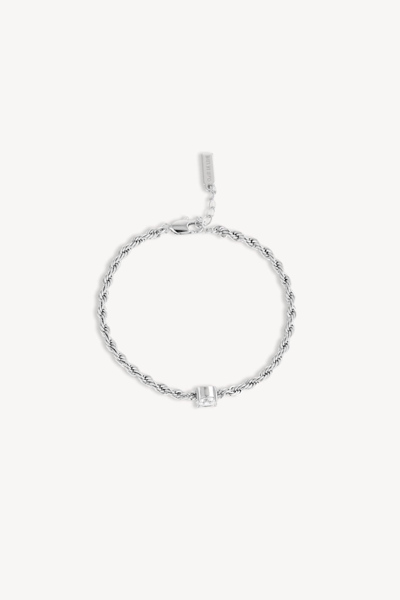 Twist Solitaire Bracelet Silver