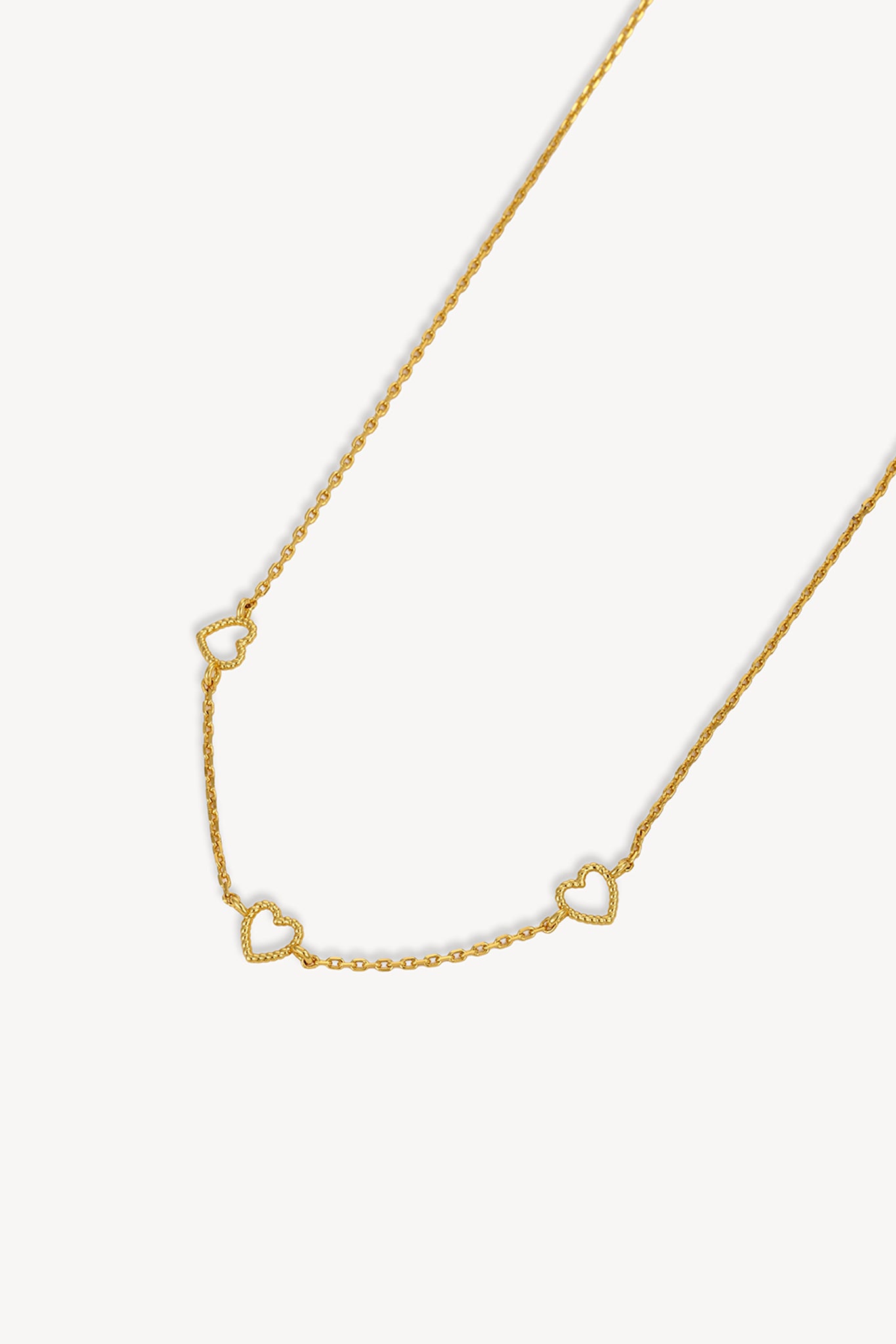 Open Hearts Necklace Gold