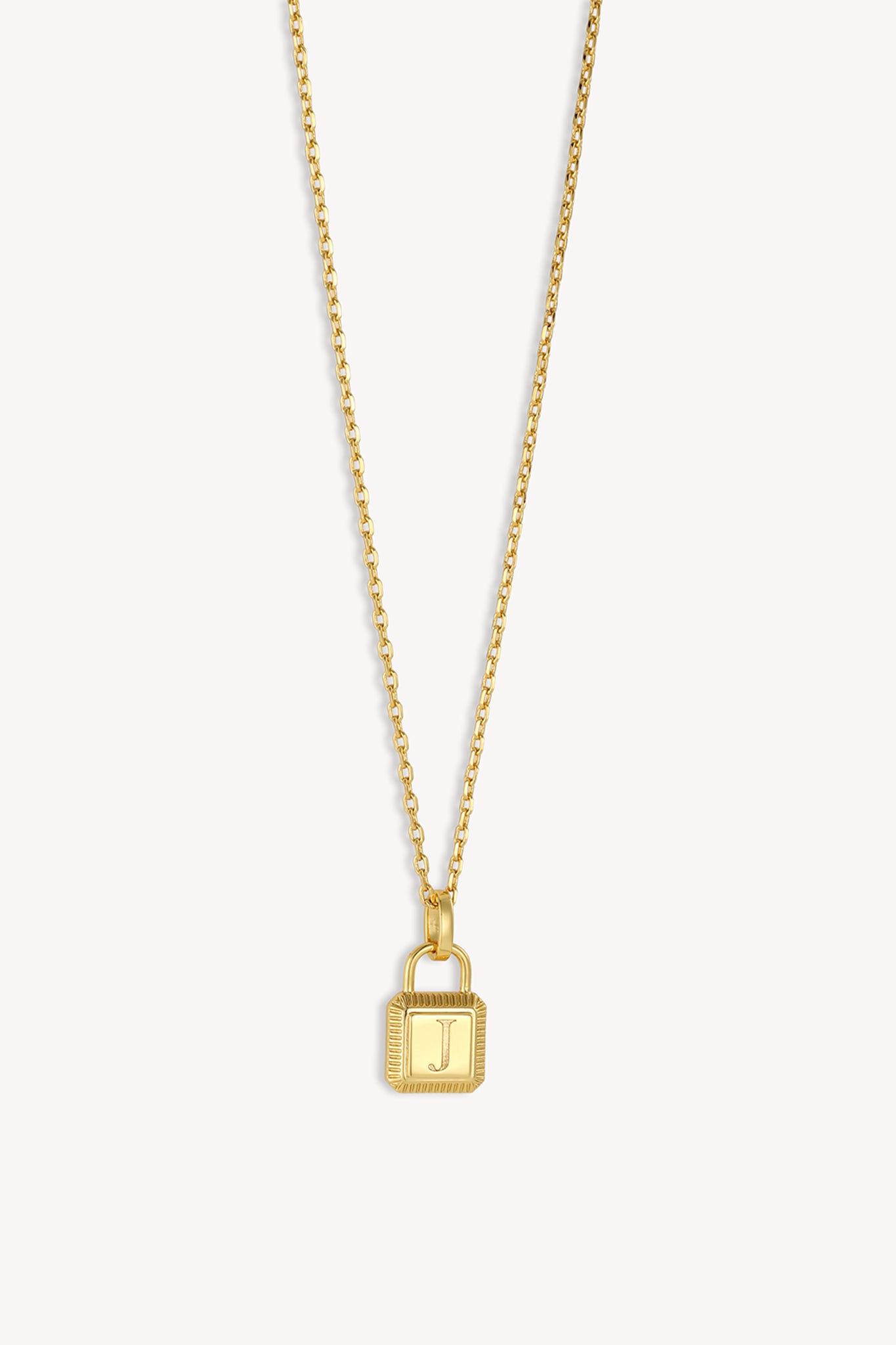 Initial Lock Necklace Gold