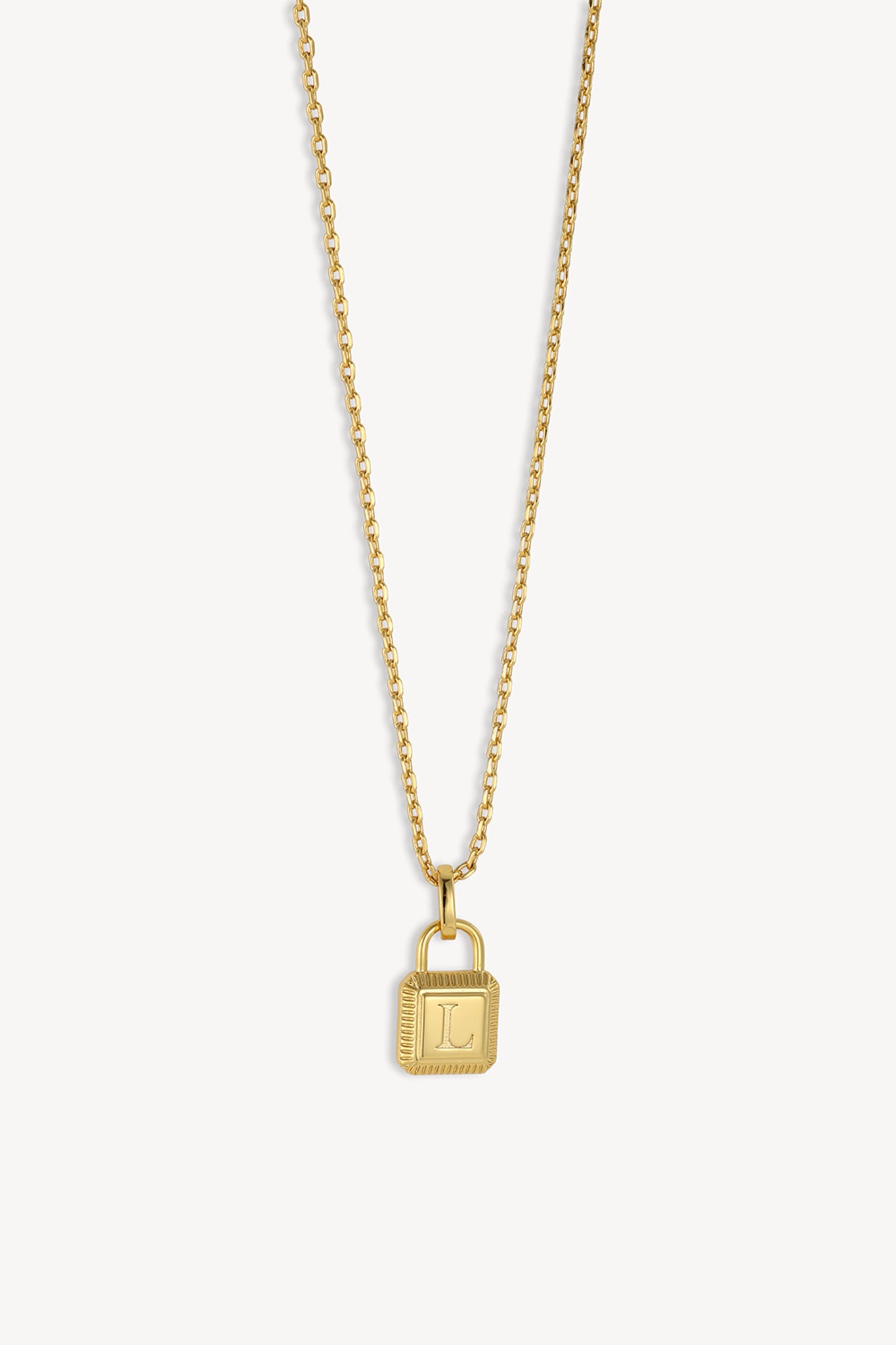 Initial Lock Necklace Gold
