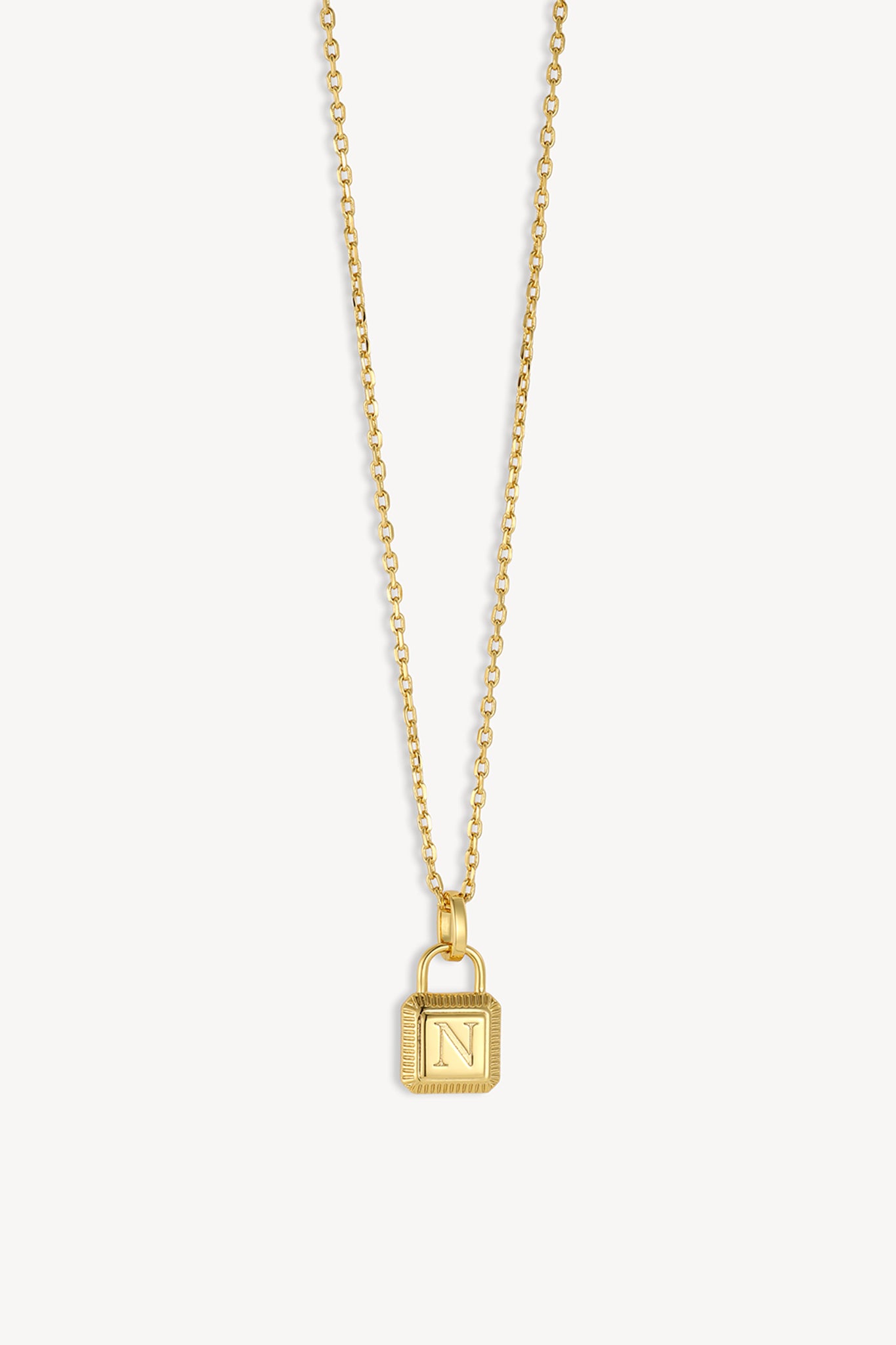 Initial Lock Necklace Gold