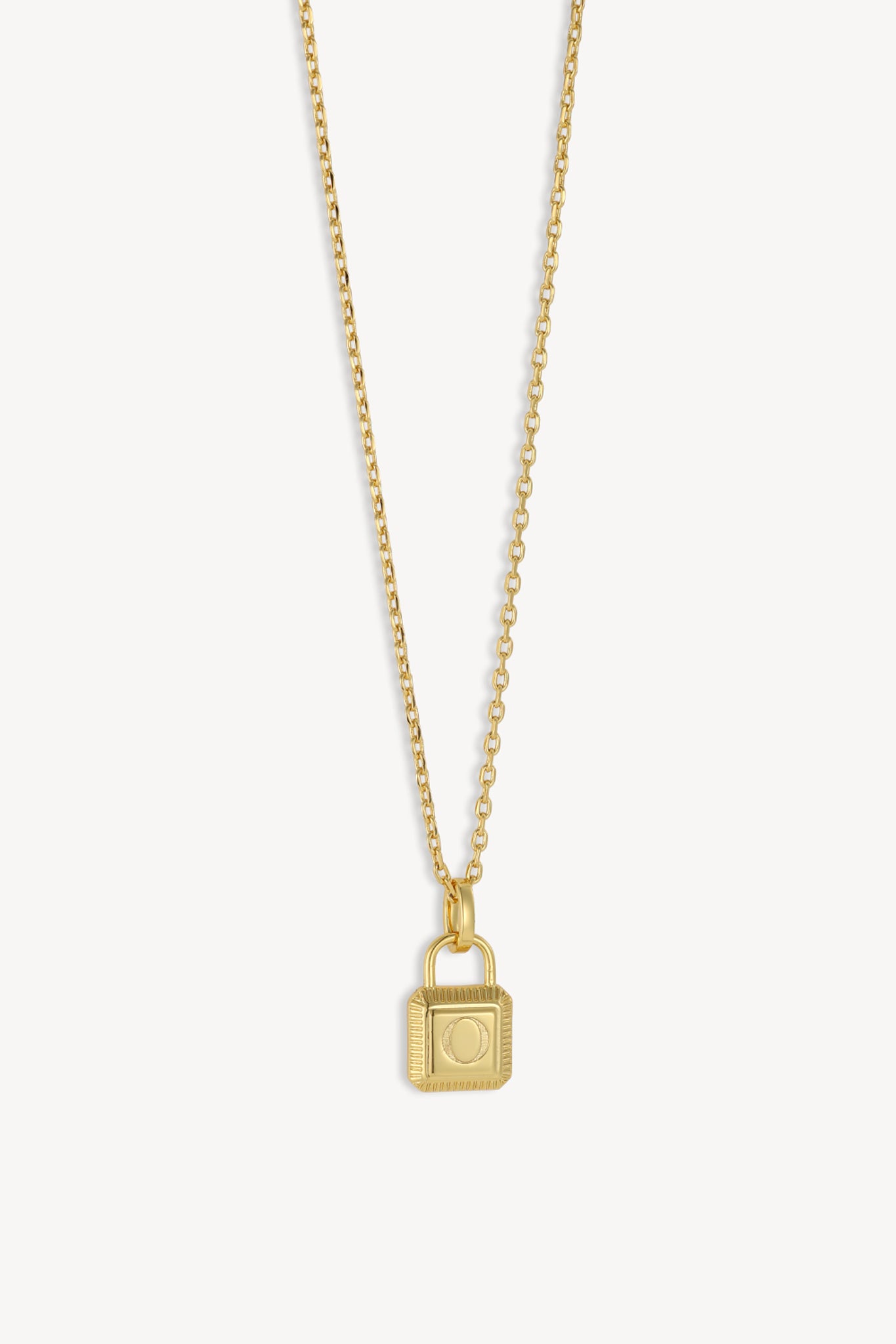 Initial Lock Necklace Gold