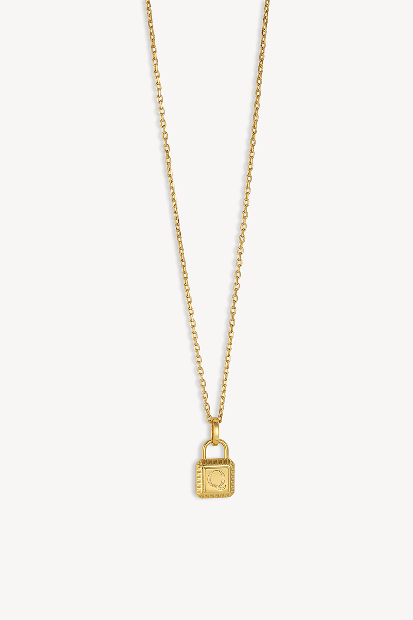 Initial Lock Necklace Gold