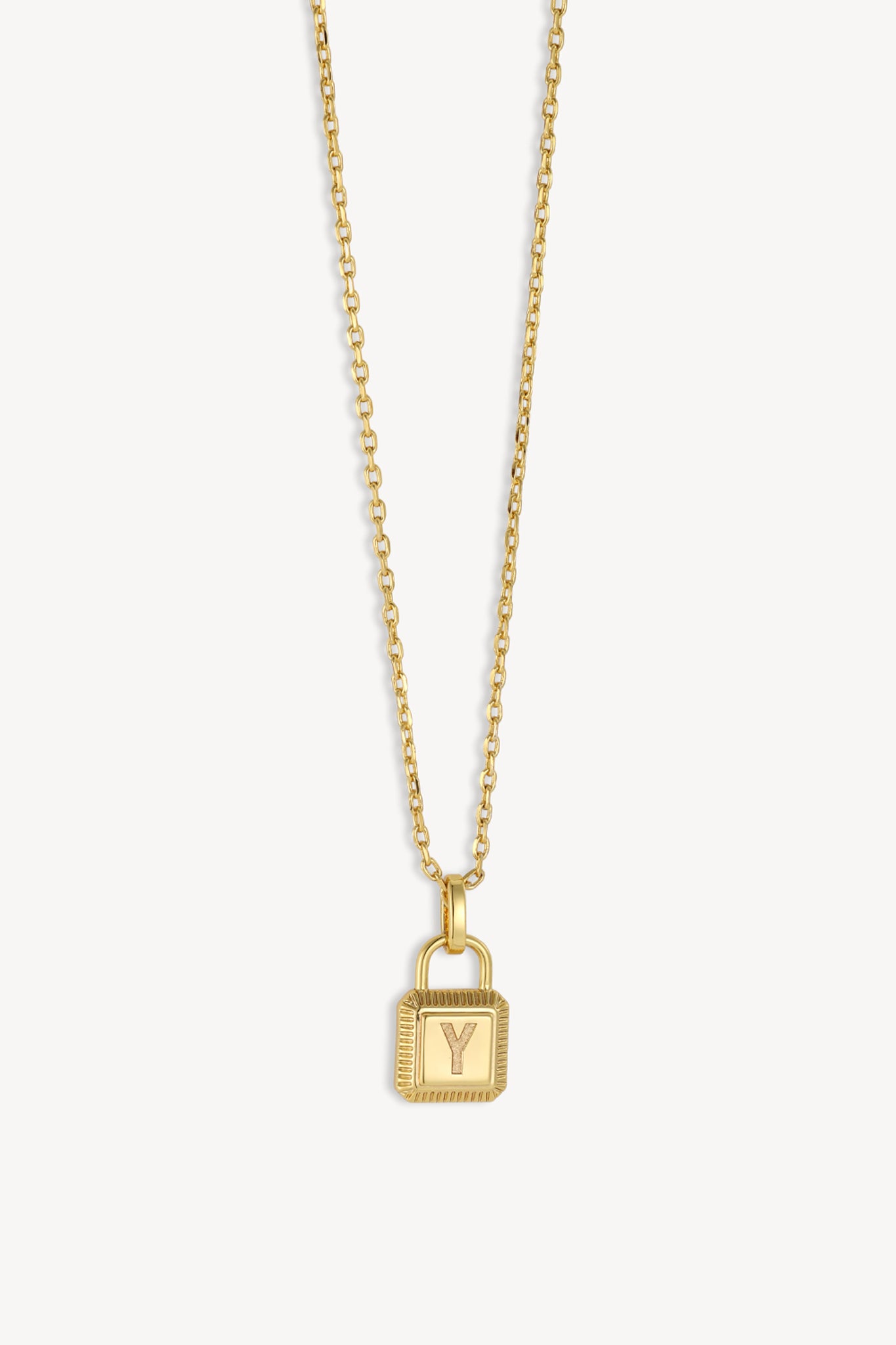 Initial Lock Necklace Gold