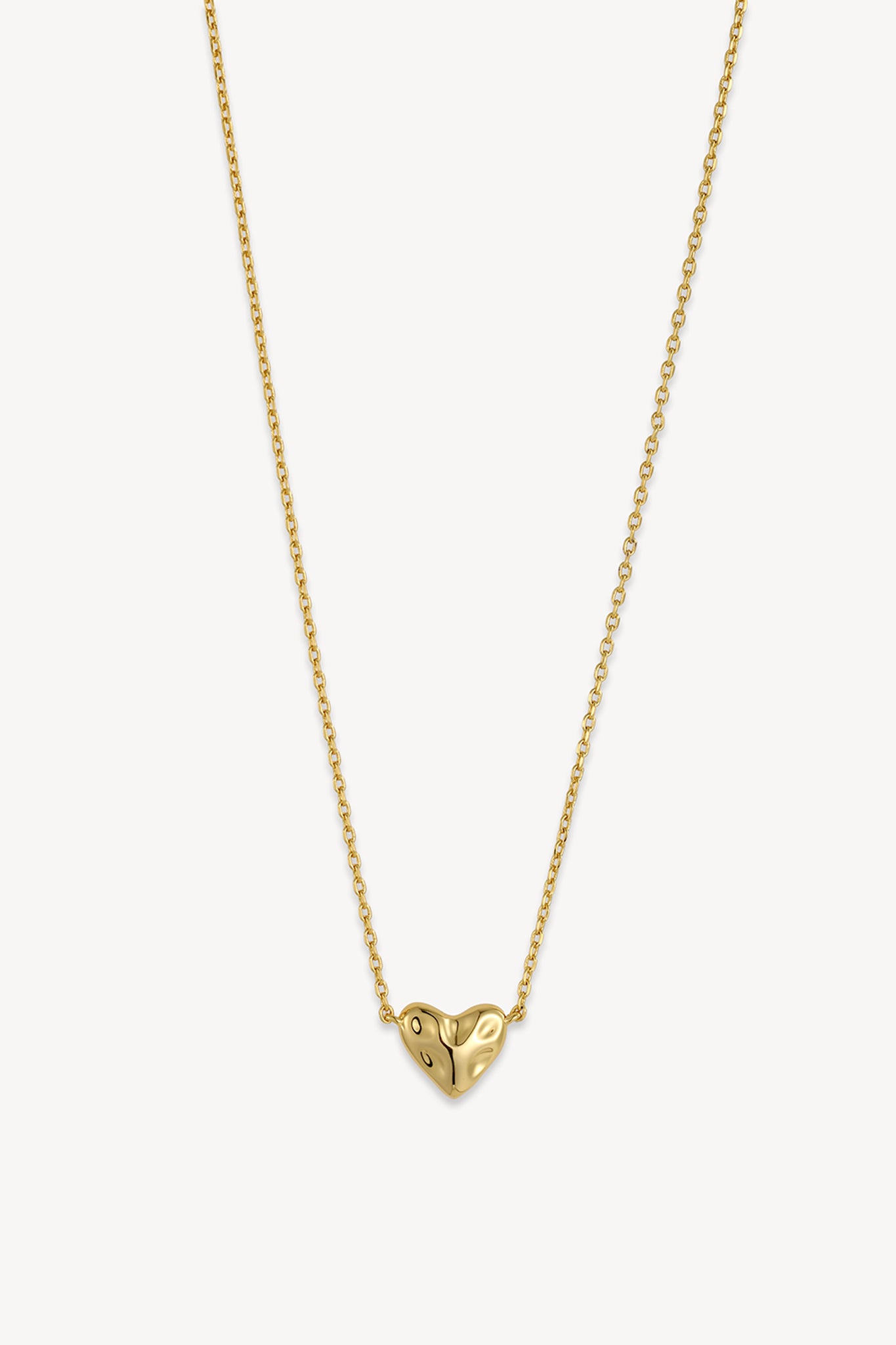 Puffy Heart Necklace Gold